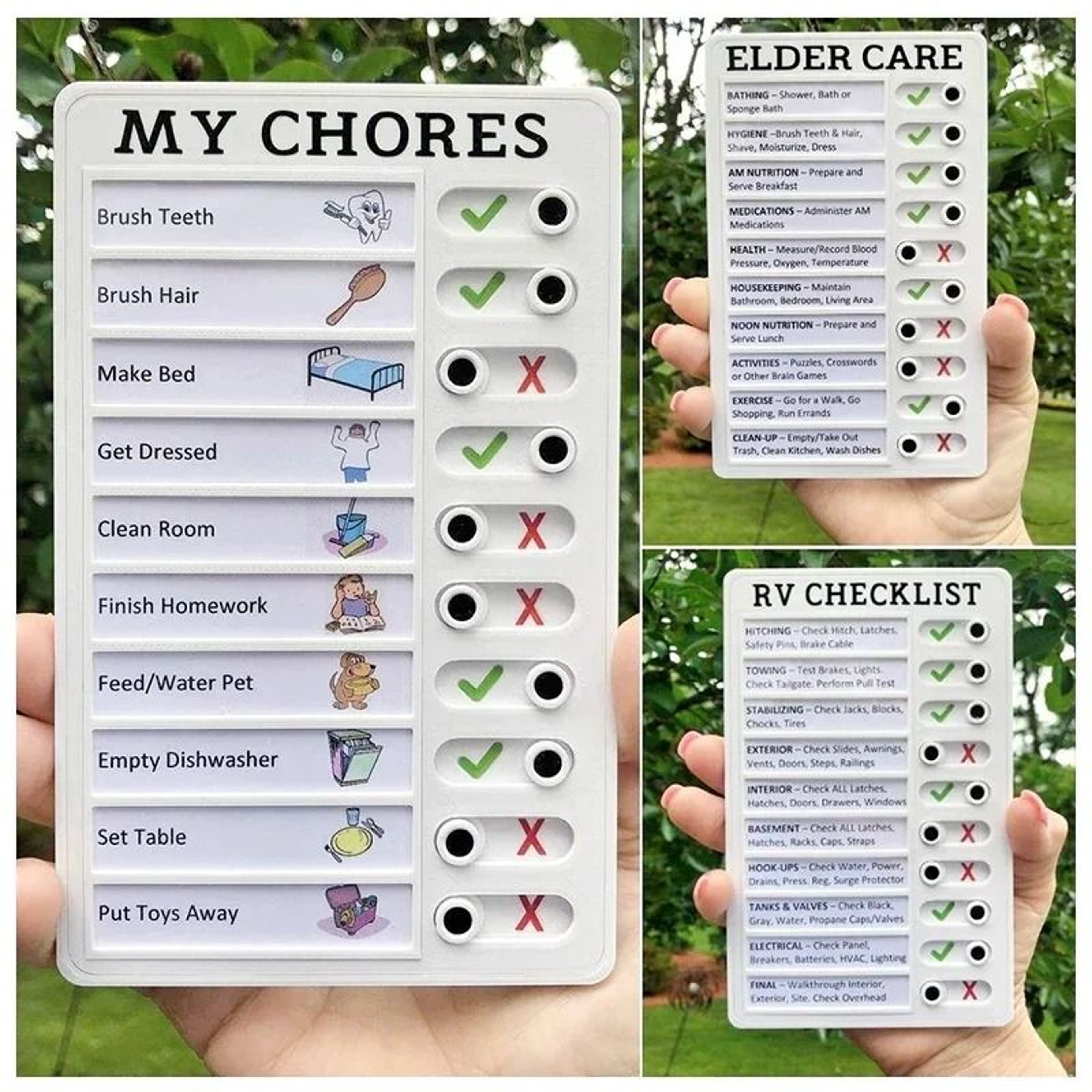 Reusable Kids Chore Chart Daily Planner Responsibility Checklist Board 10