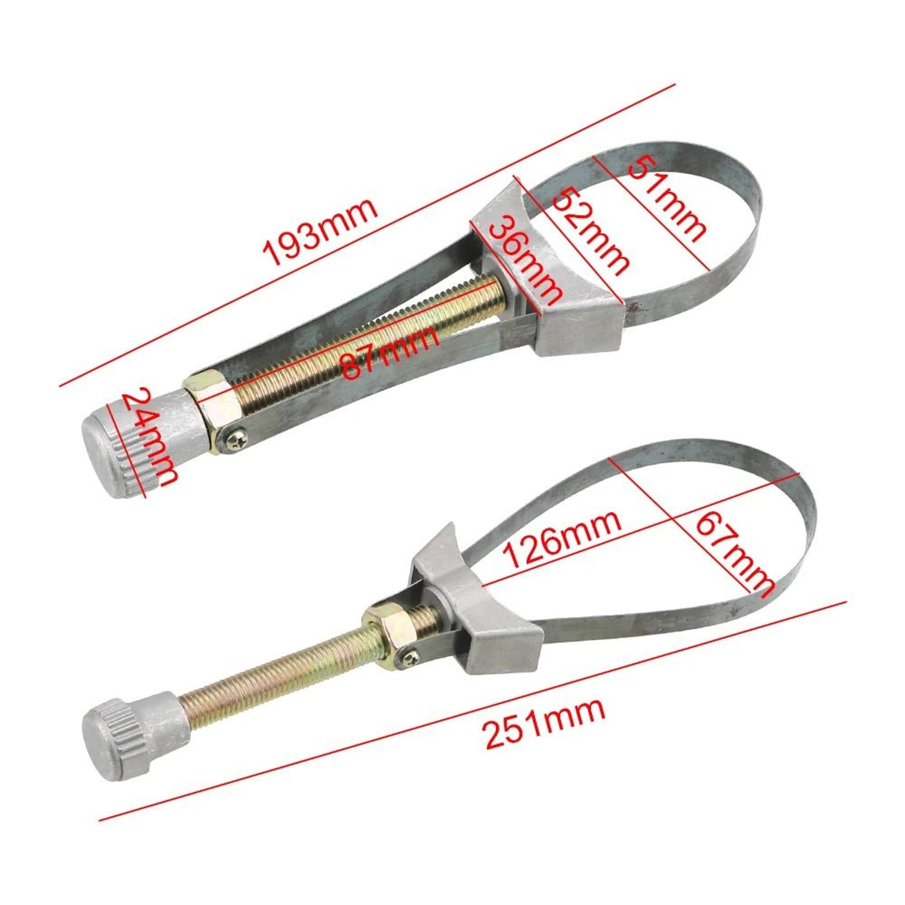 Adjustable Oil Filter Removal Tool Steel Strap Wrench 60 Mm To 120 Mm 5
