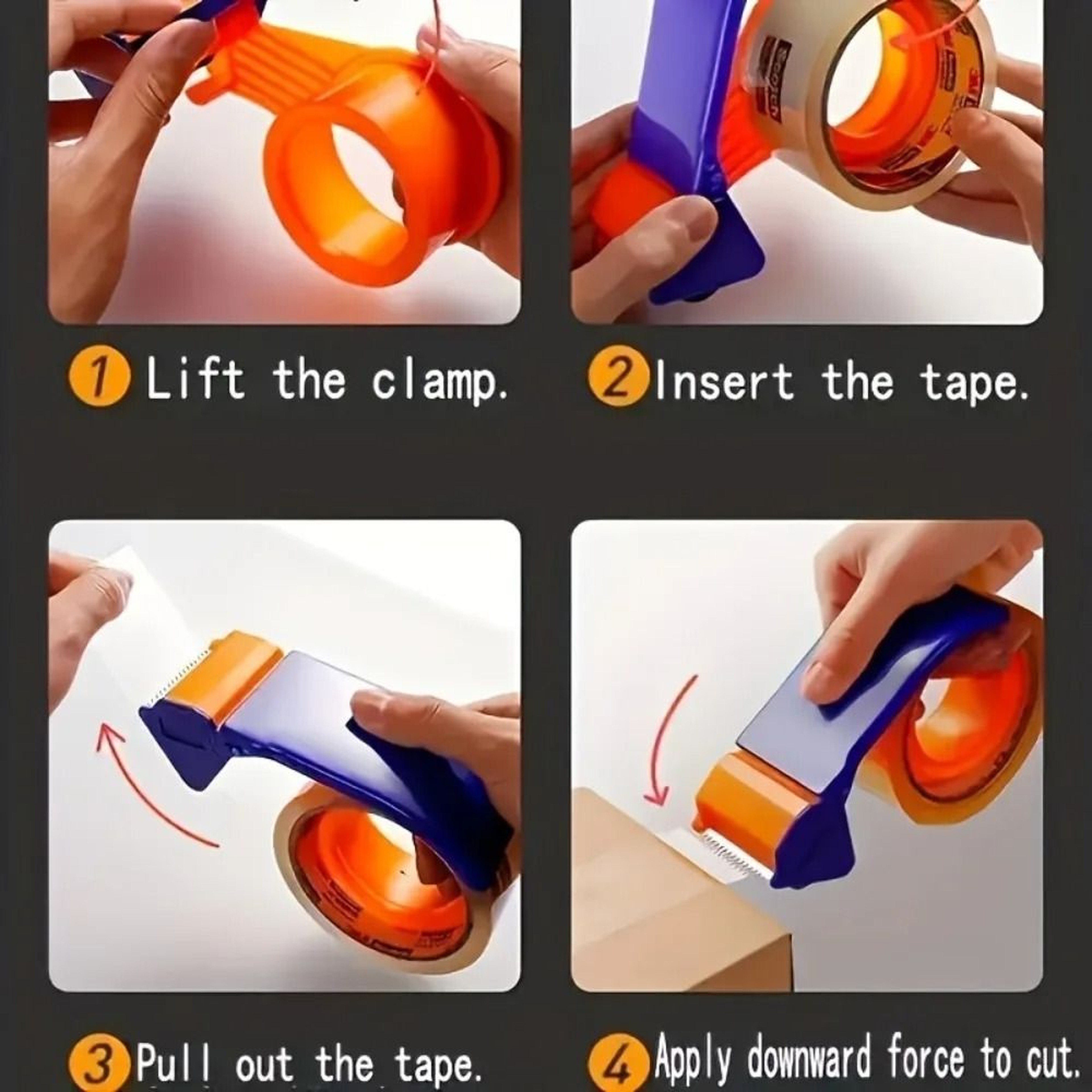 Heavy Duty Manual Tape Dispenser One Handed Packing Tape Cutter 2