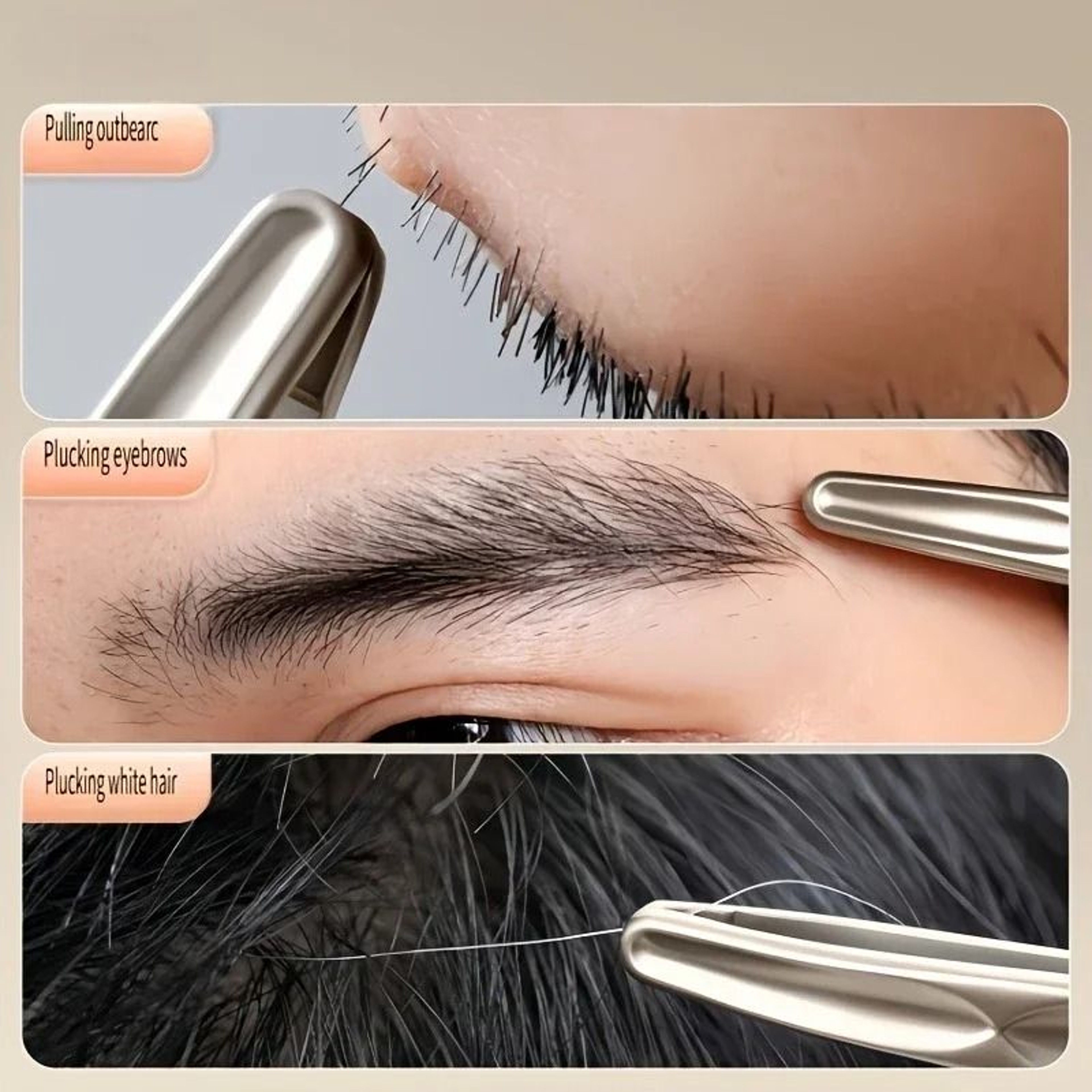 Professional Stainless Steel Precision Tweezers For Eyebrow And Facial Hair Grooming 4