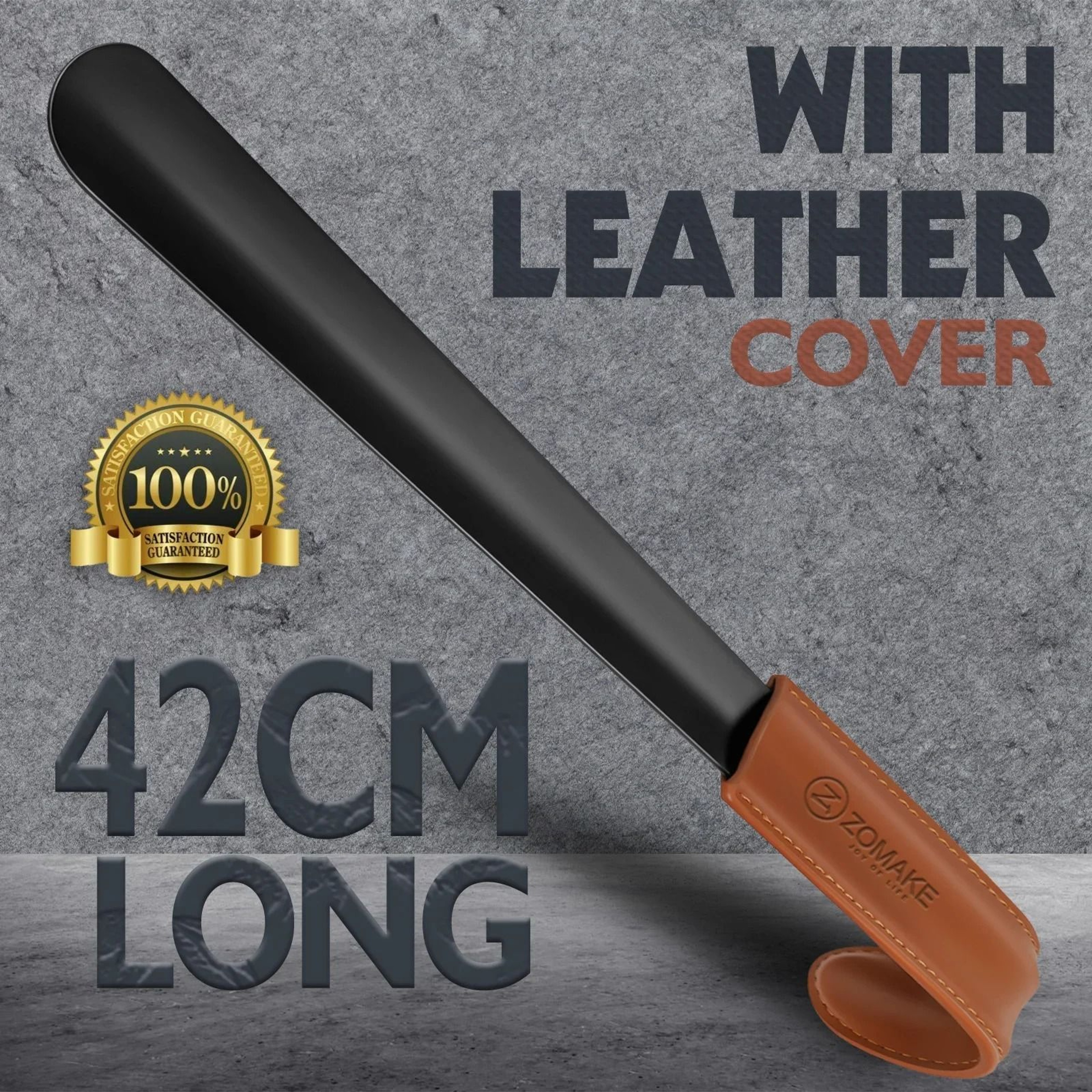 Extra Long Stainless Steel Shoe Horn 42cm Long Handled Shoe Lifter With Strap 3