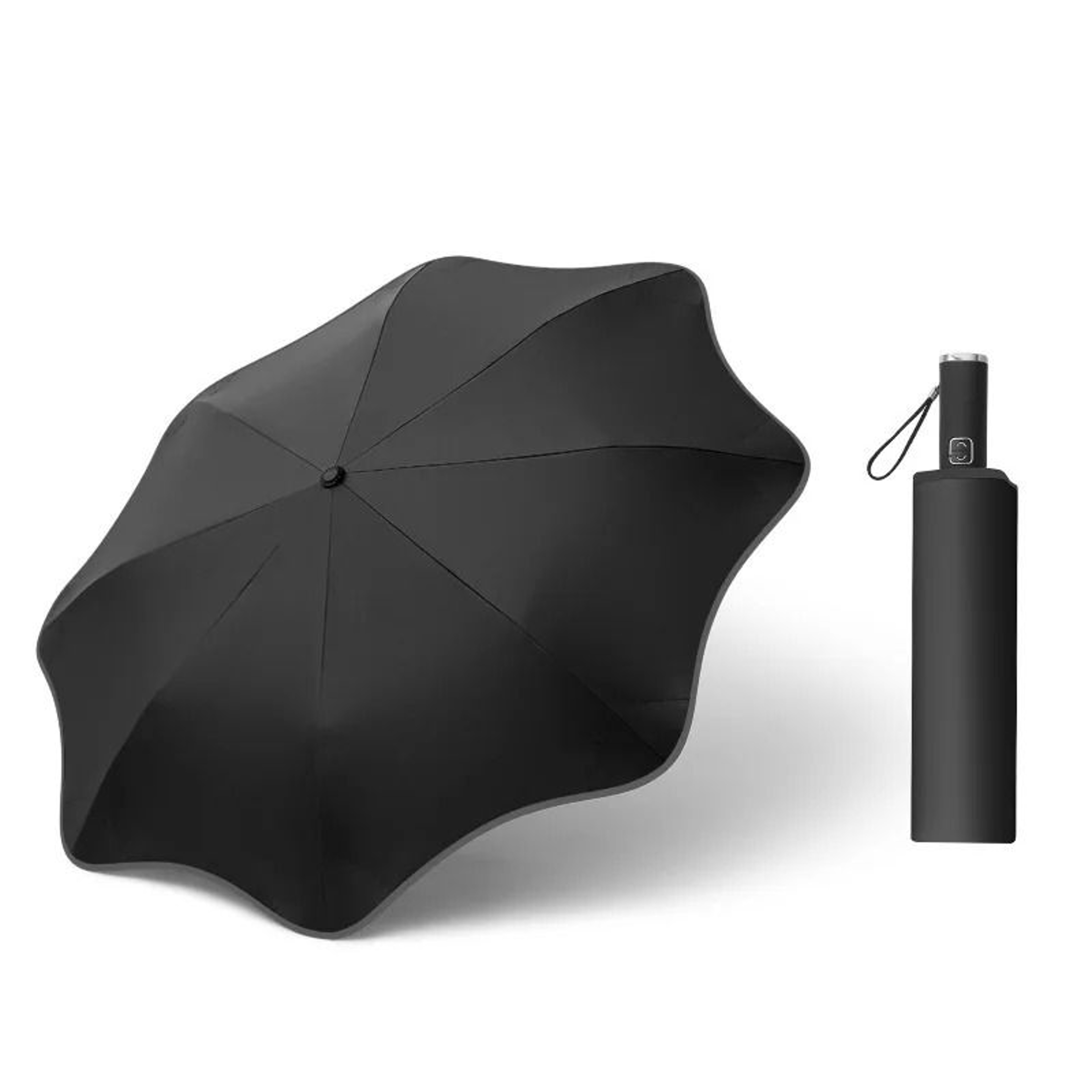 Fully Automatic Compact Umbrella With Reflective Edges And Rounded Corners 4