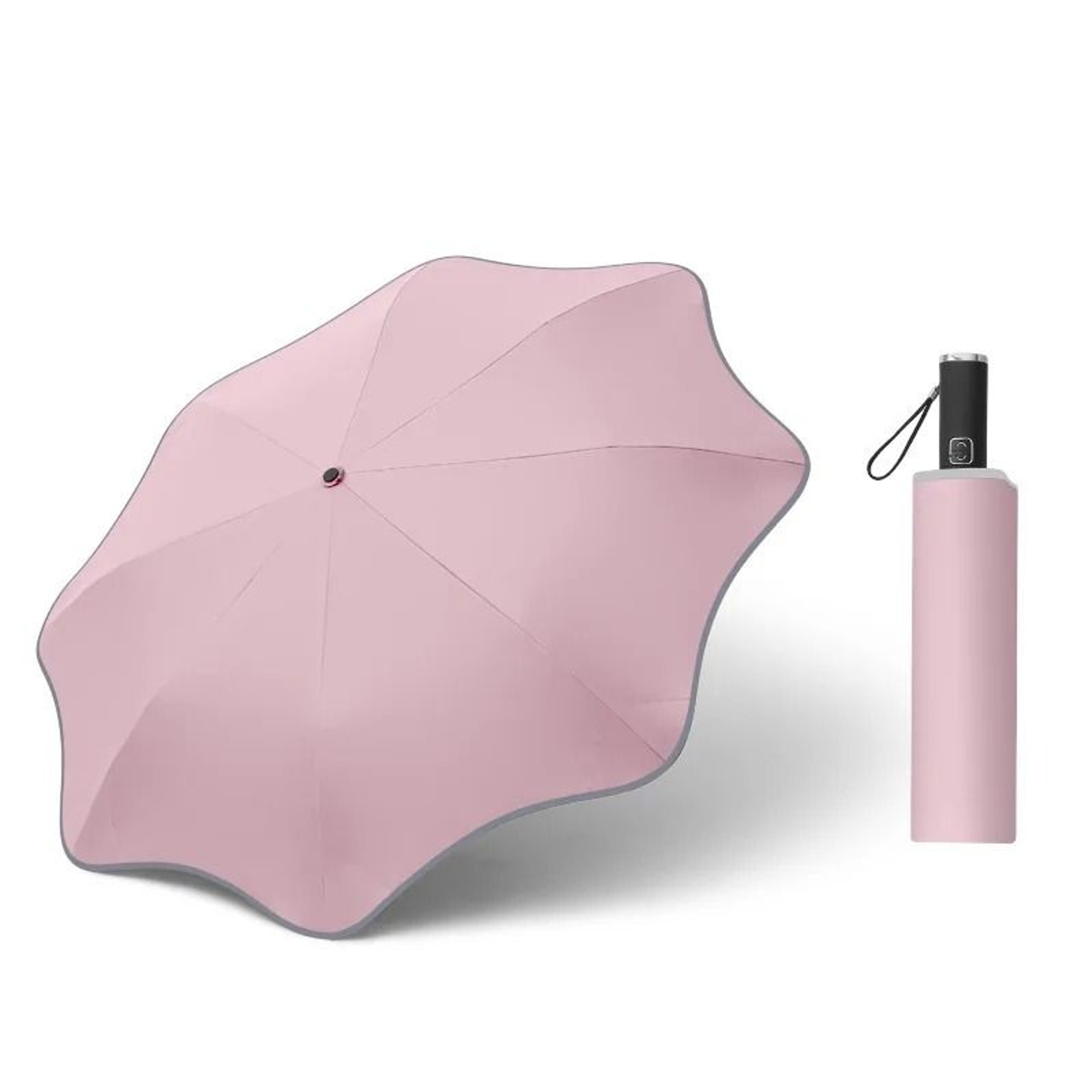 Fully Automatic Compact Umbrella With Reflective Edges And Rounded Corners 3