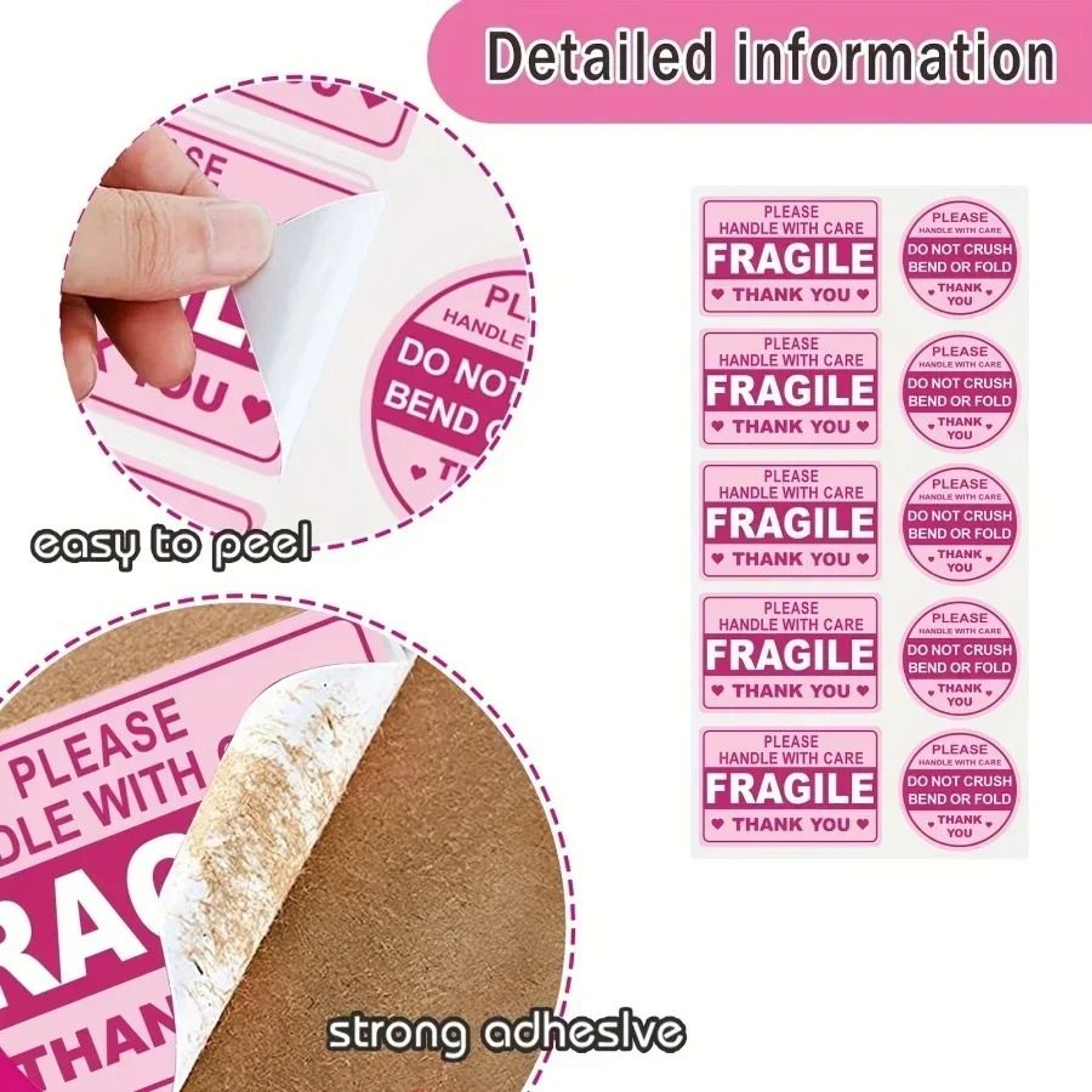 Fragile Shipping Stickers Strong Adhesive Packaging Labels Set 2