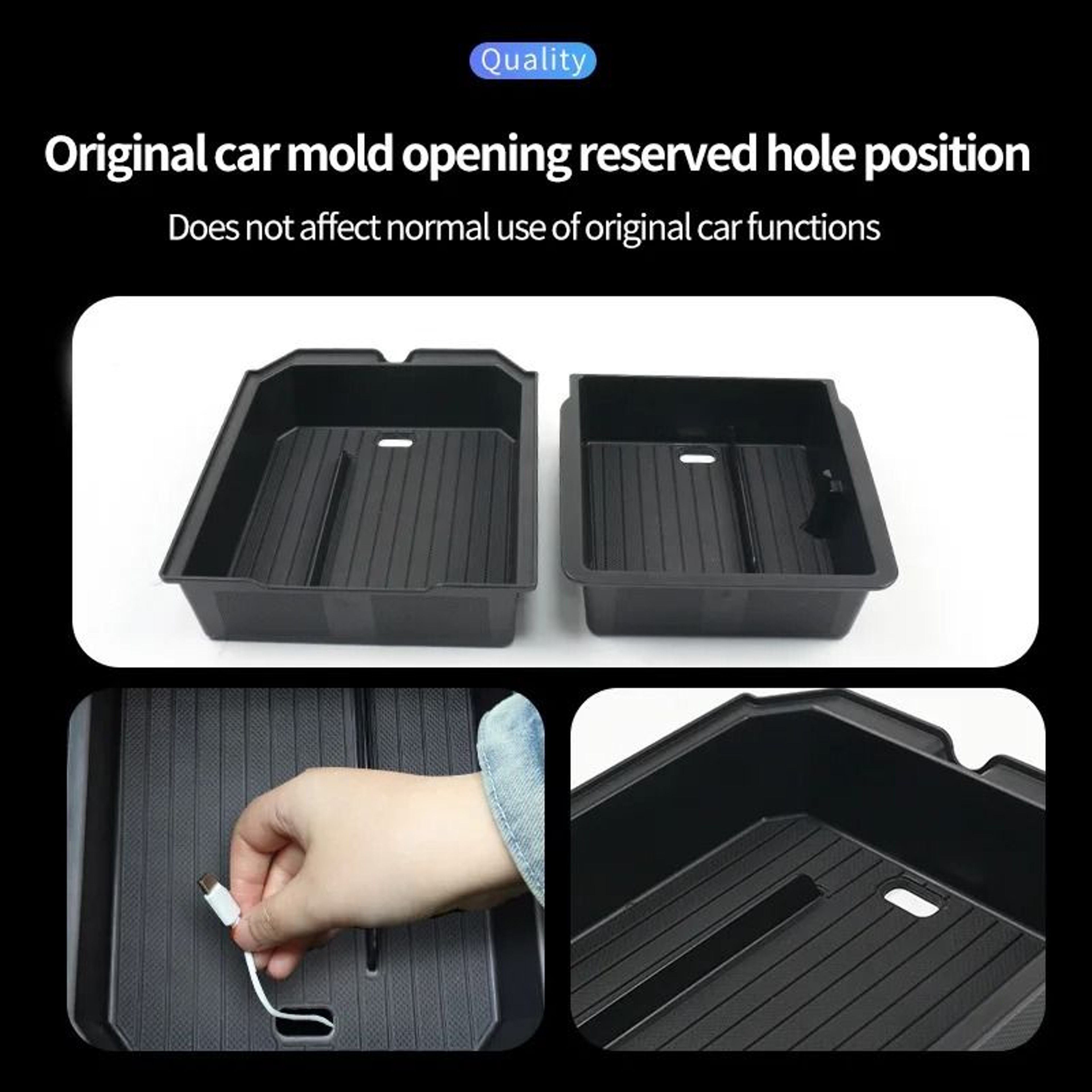 Tesla Model Y 2025 Juniper Console  Armrest Storage Organizer Box  Custom Fit Interior Storage Solu