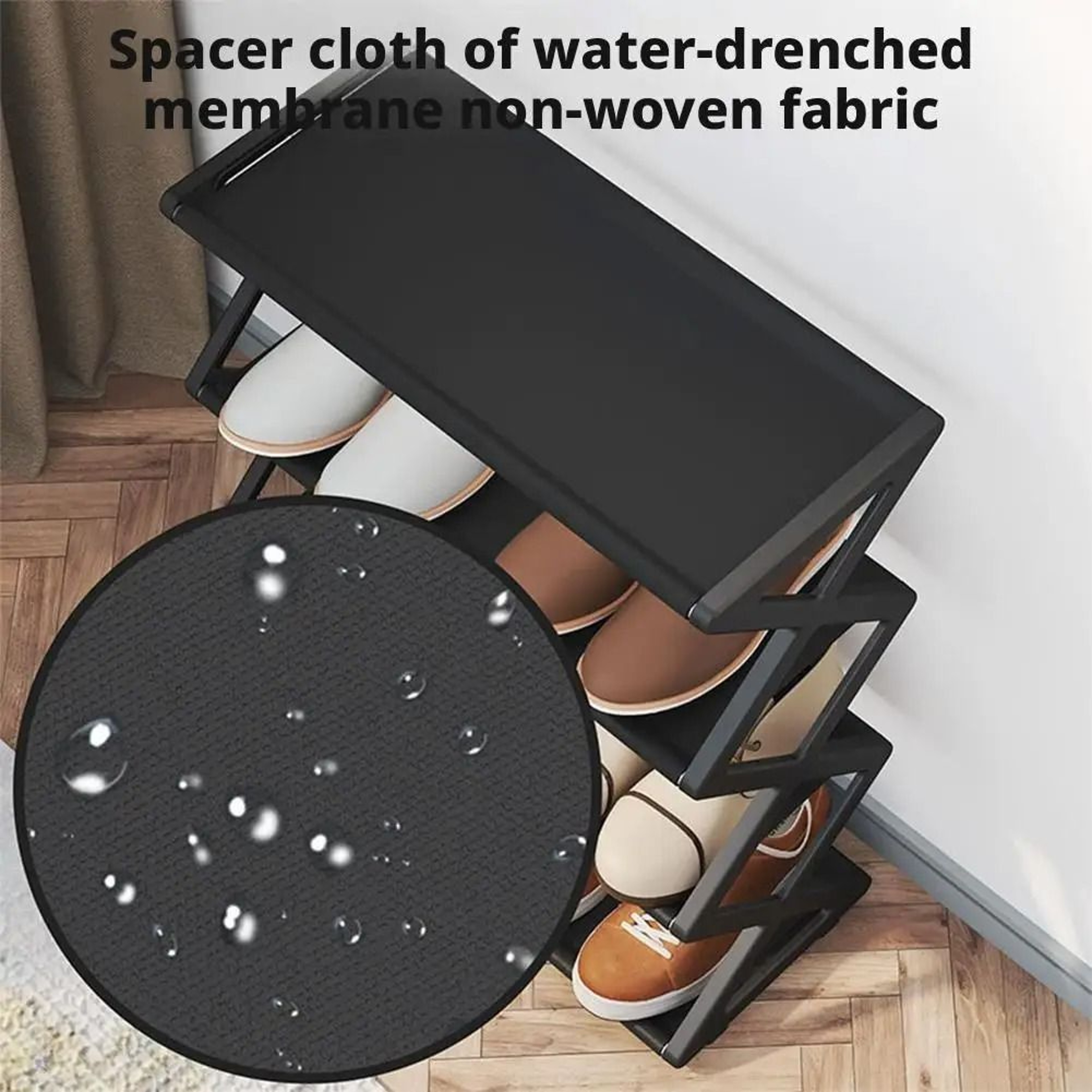 X Shape Dust Proof Shoe Rack Organizer 4 Tier Steel Shoe Rack 5