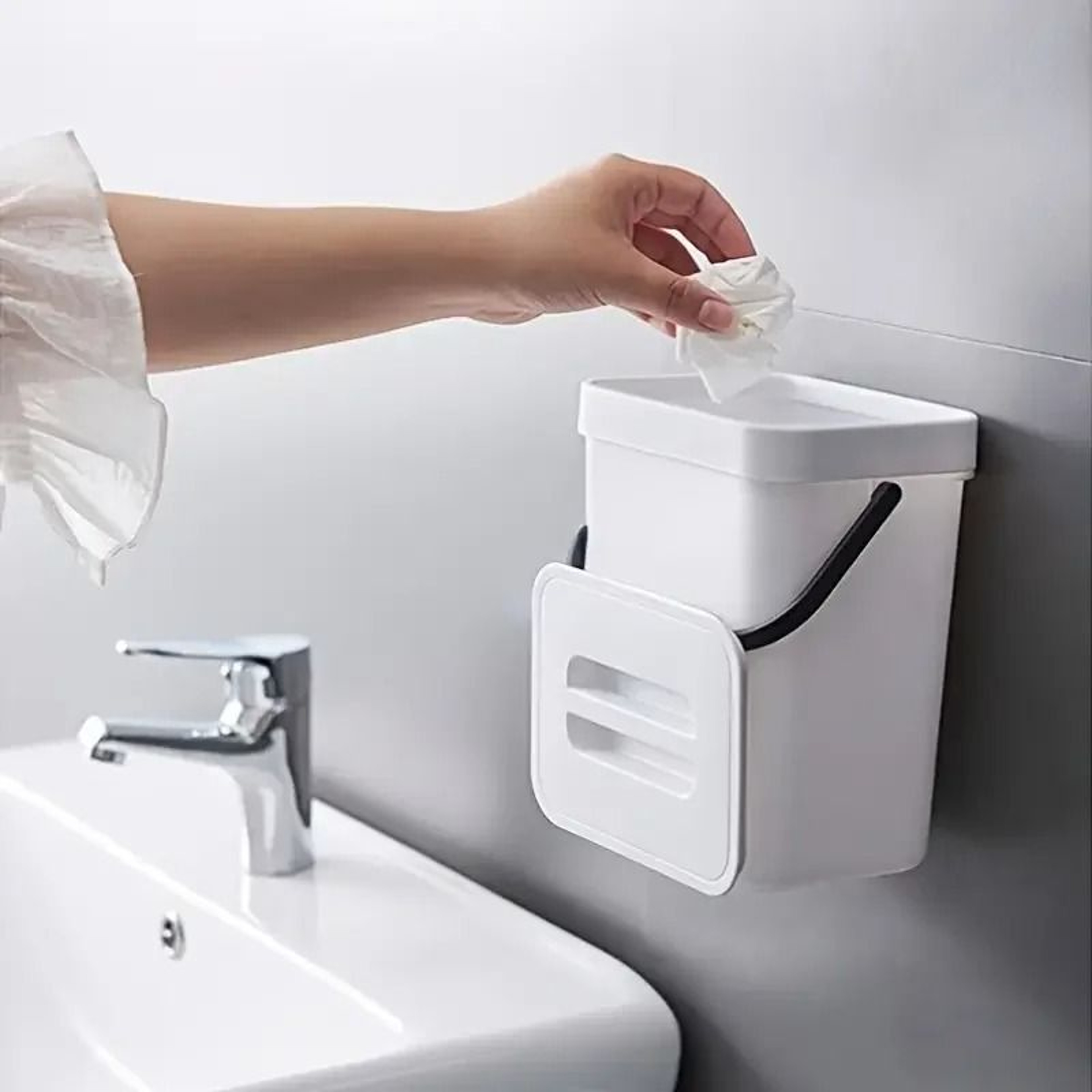 Space Saving Quiet Close Trash Can Sealed Kitchen Office Bin 13
