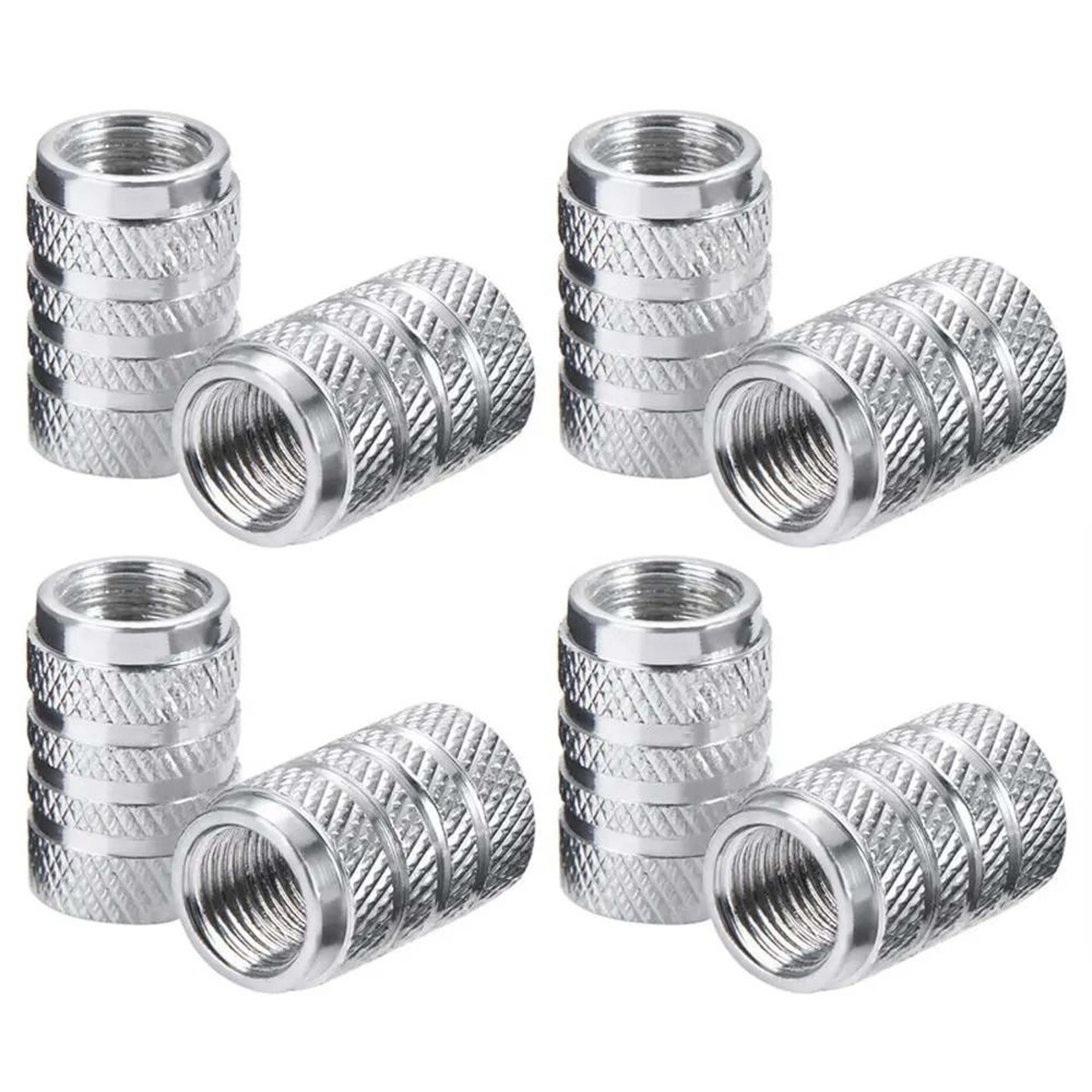 Aluminum Tire Valve Caps Knurled Car Wheel Air Stem Covers Set Of 4 9