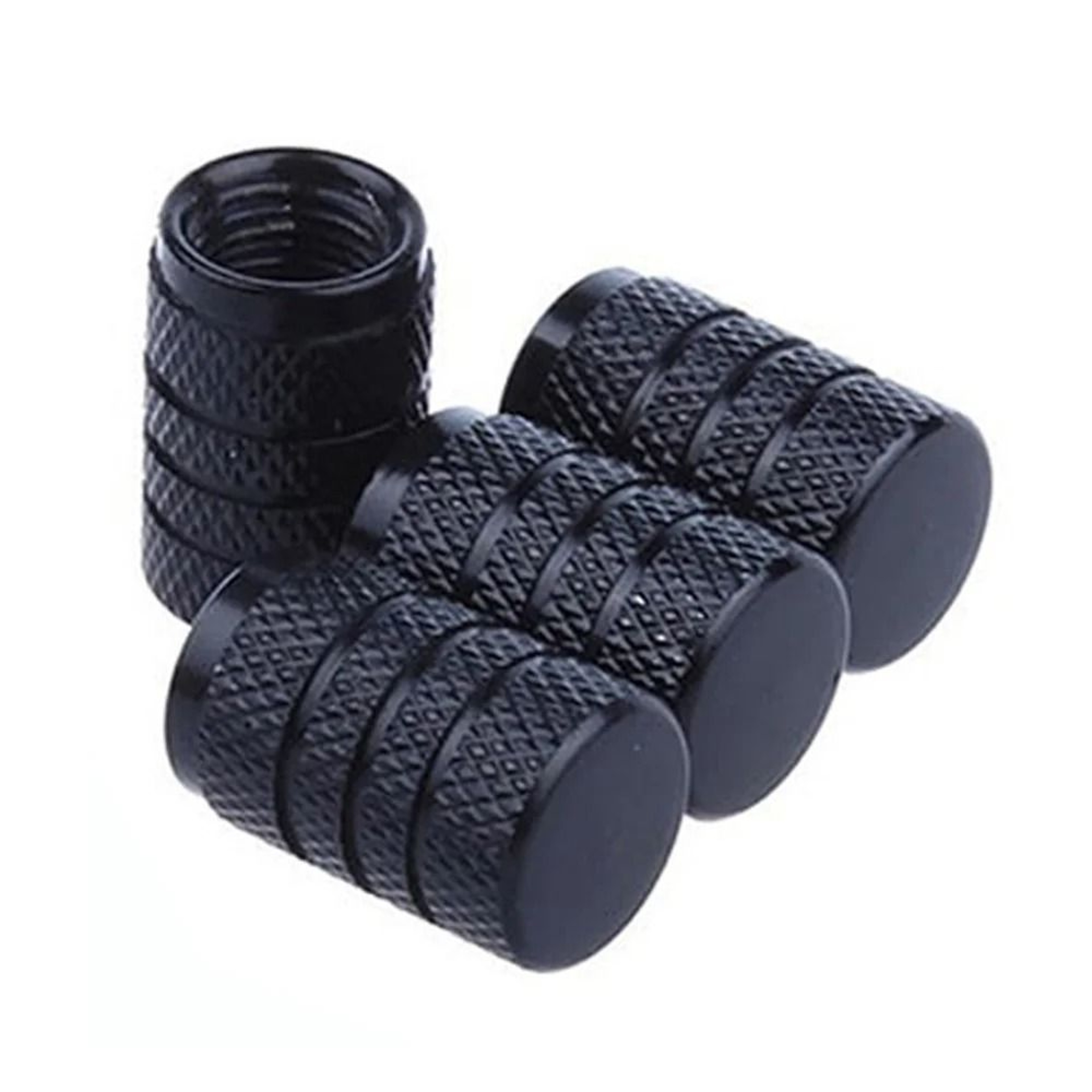 Aluminum Tire Valve Caps Knurled Car Wheel Air Stem Covers Set Of 4 1