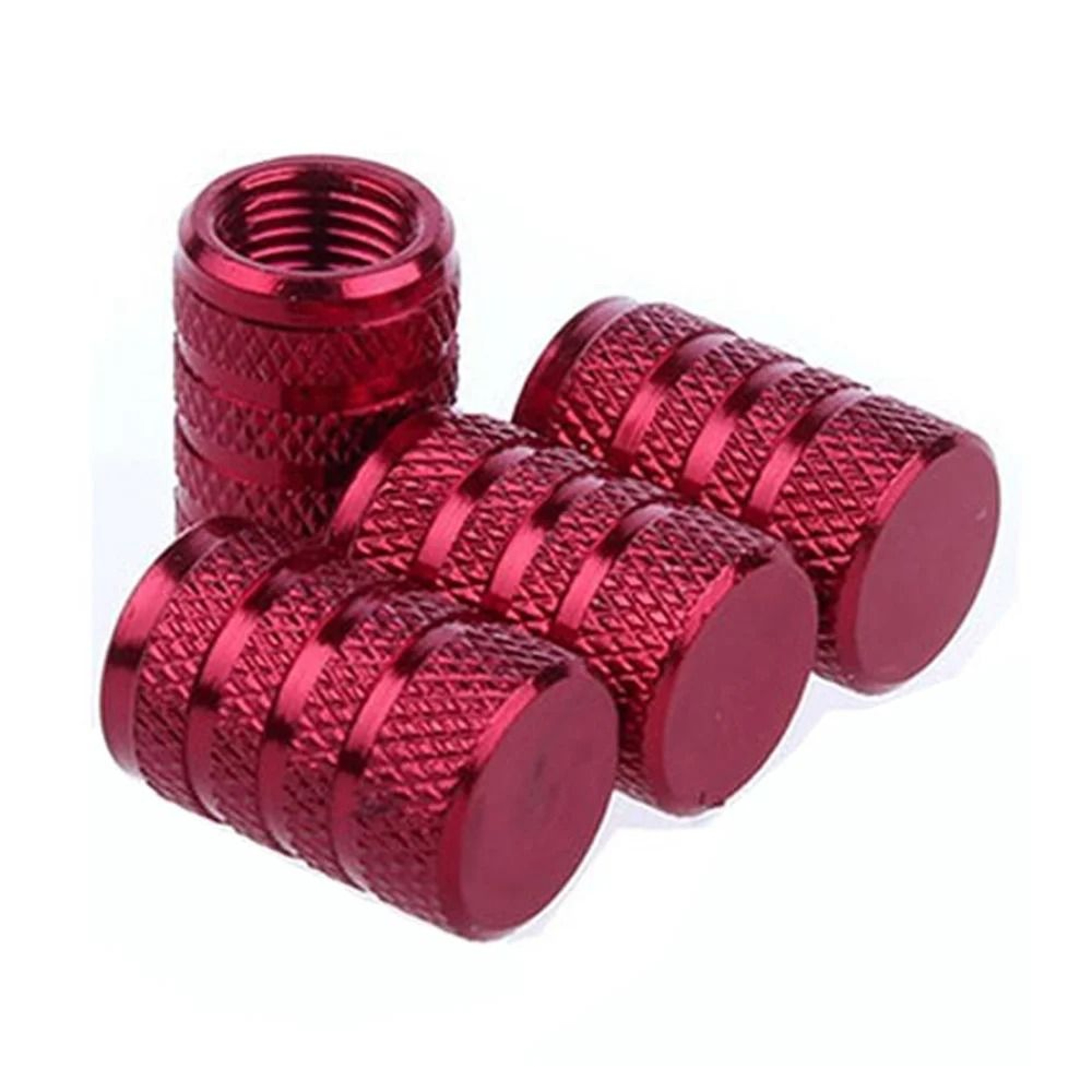 Aluminum Tire Valve Caps Knurled Car Wheel Air Stem Covers Set Of 4 5