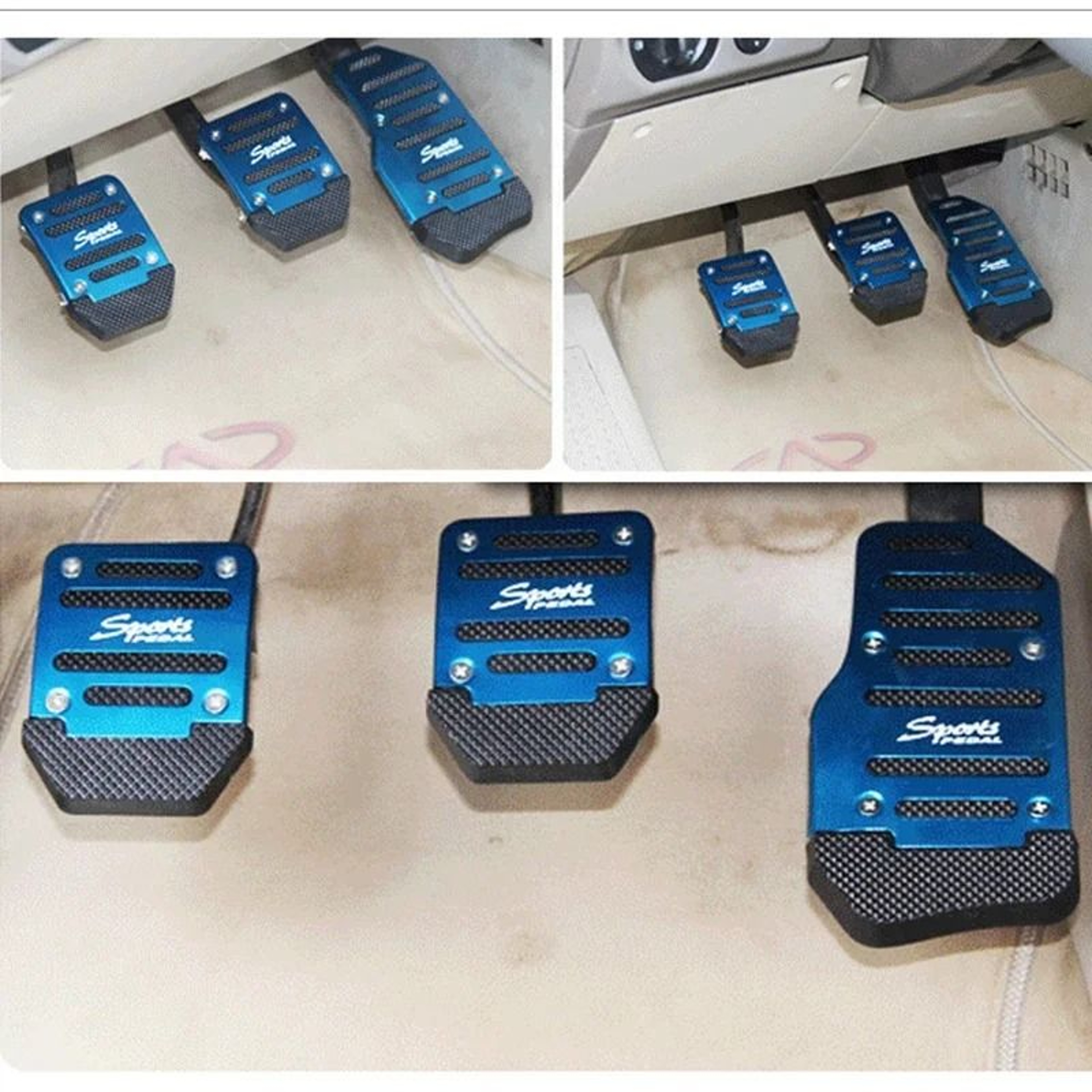 Universal Aluminum Manual Transmission Pedal Covers Non Slip Car Pedal Set 7