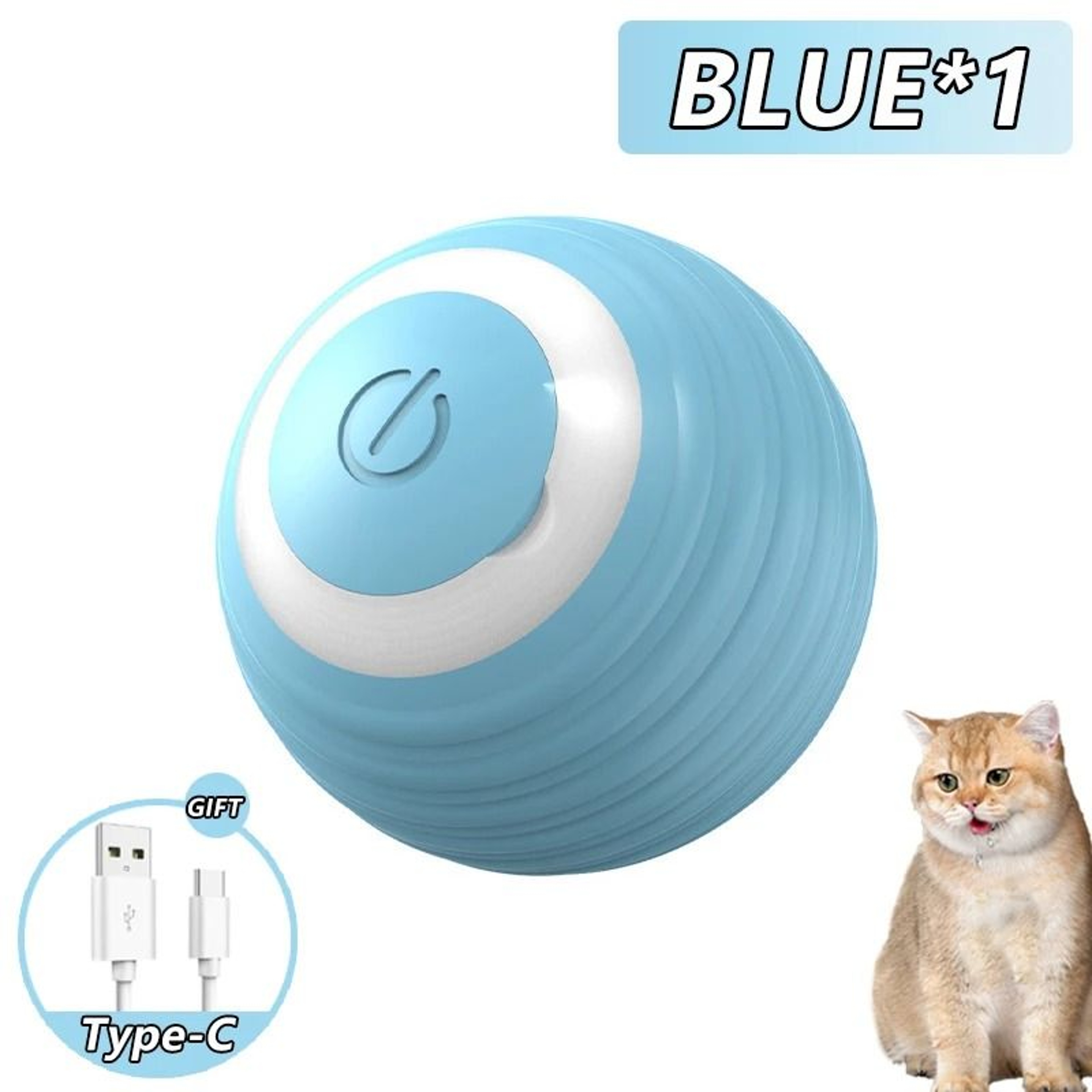 Interactive Cat Toy Automatic Rolling Ball With Faux Tail Rechargeable Smart Pet Toy 1