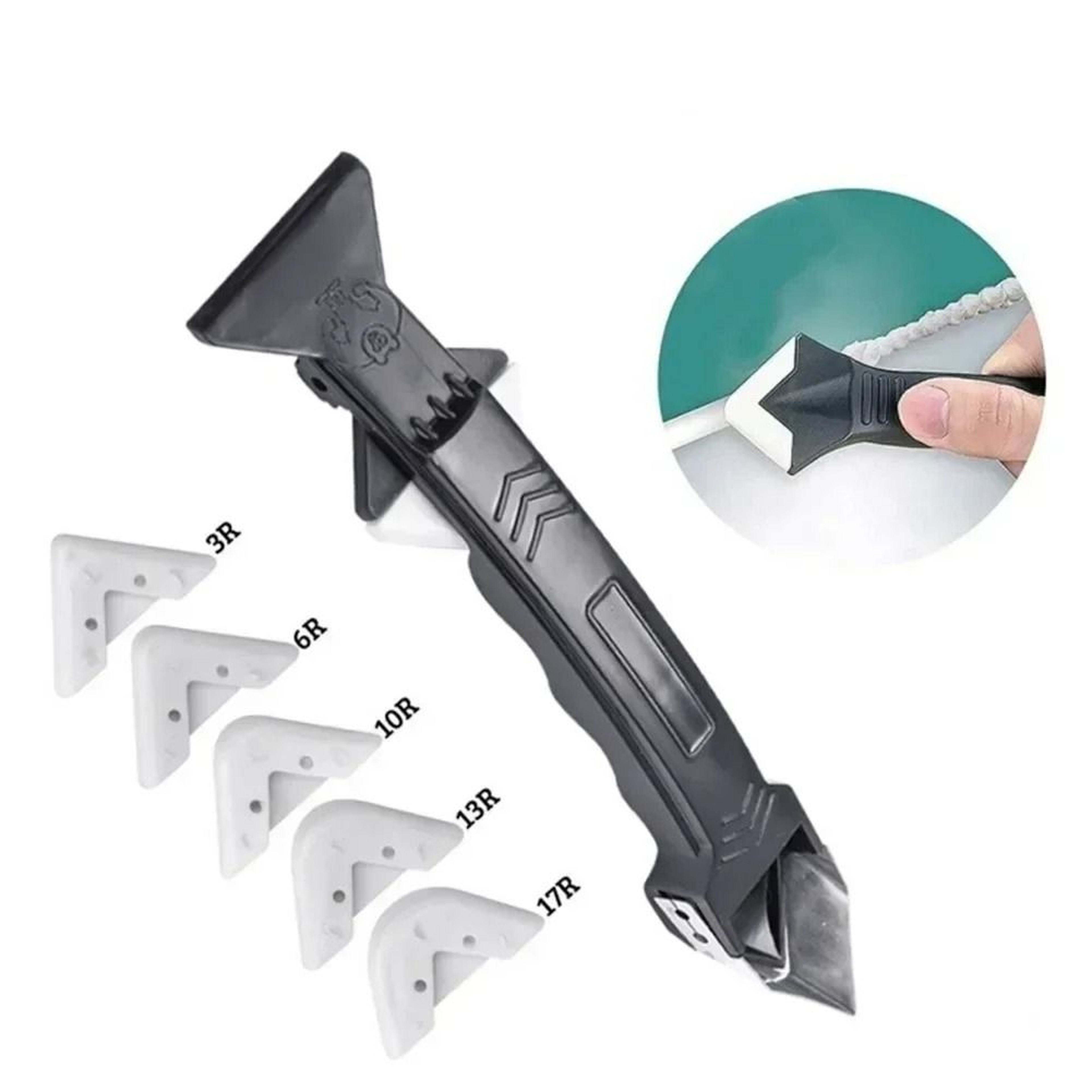 3 In 1 Silicone Caulking Tool Glue Remover And Grout Scraper 2