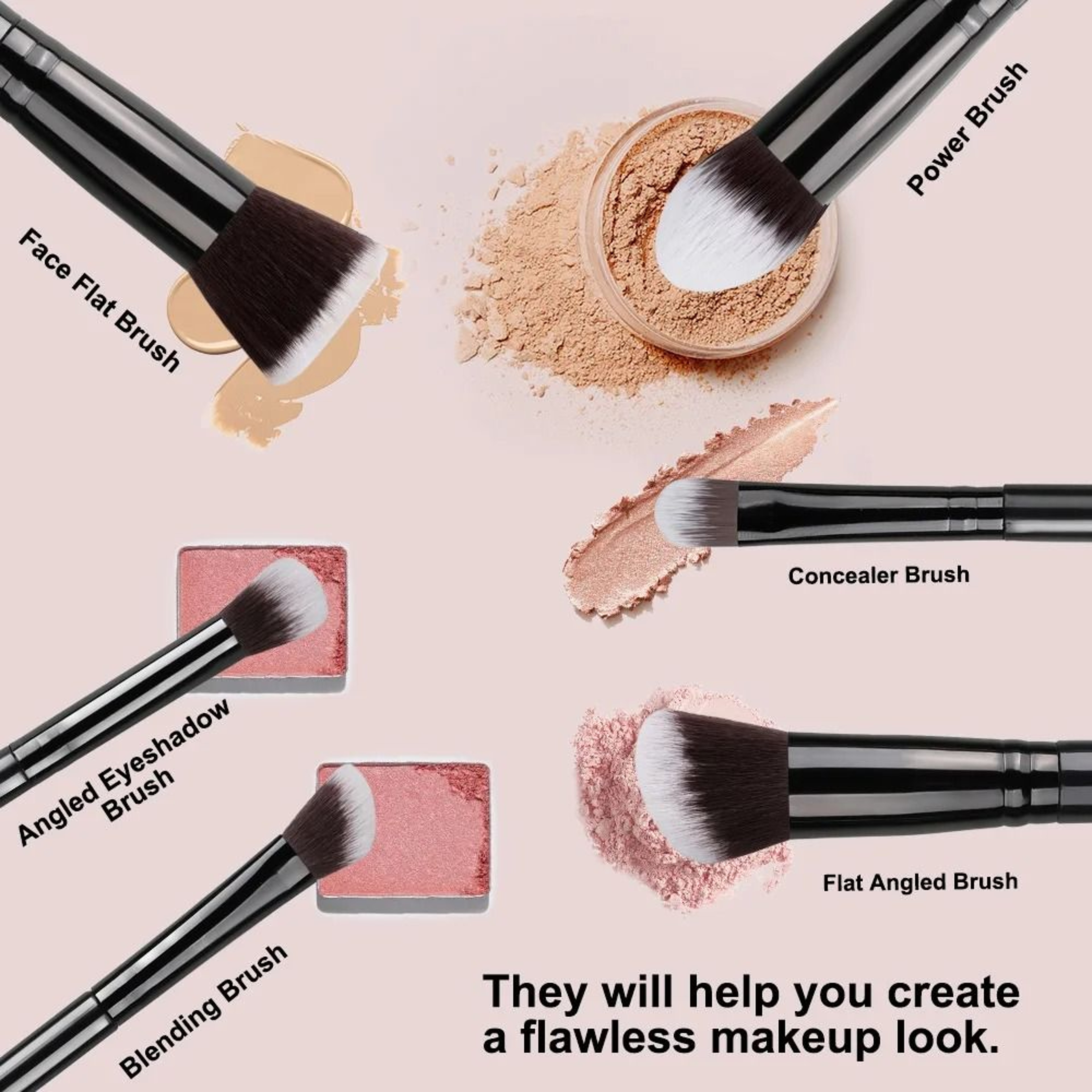 14 Piece Makeup Brush Set Soft Fluffy Foundation Blush Eyeshadow Brushes 9