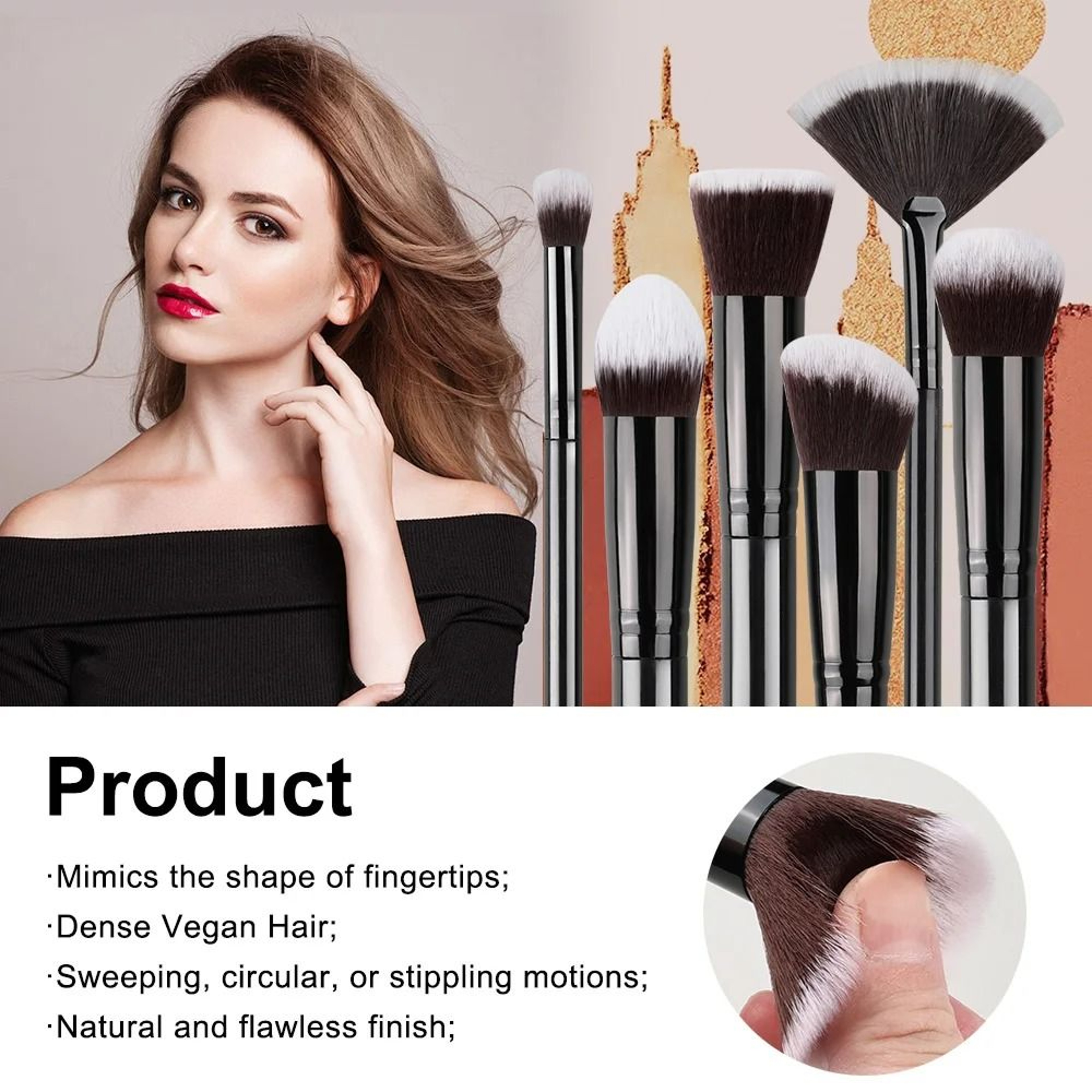 14 Piece Makeup Brush Set Soft Fluffy Foundation Blush Eyeshadow Brushes 10