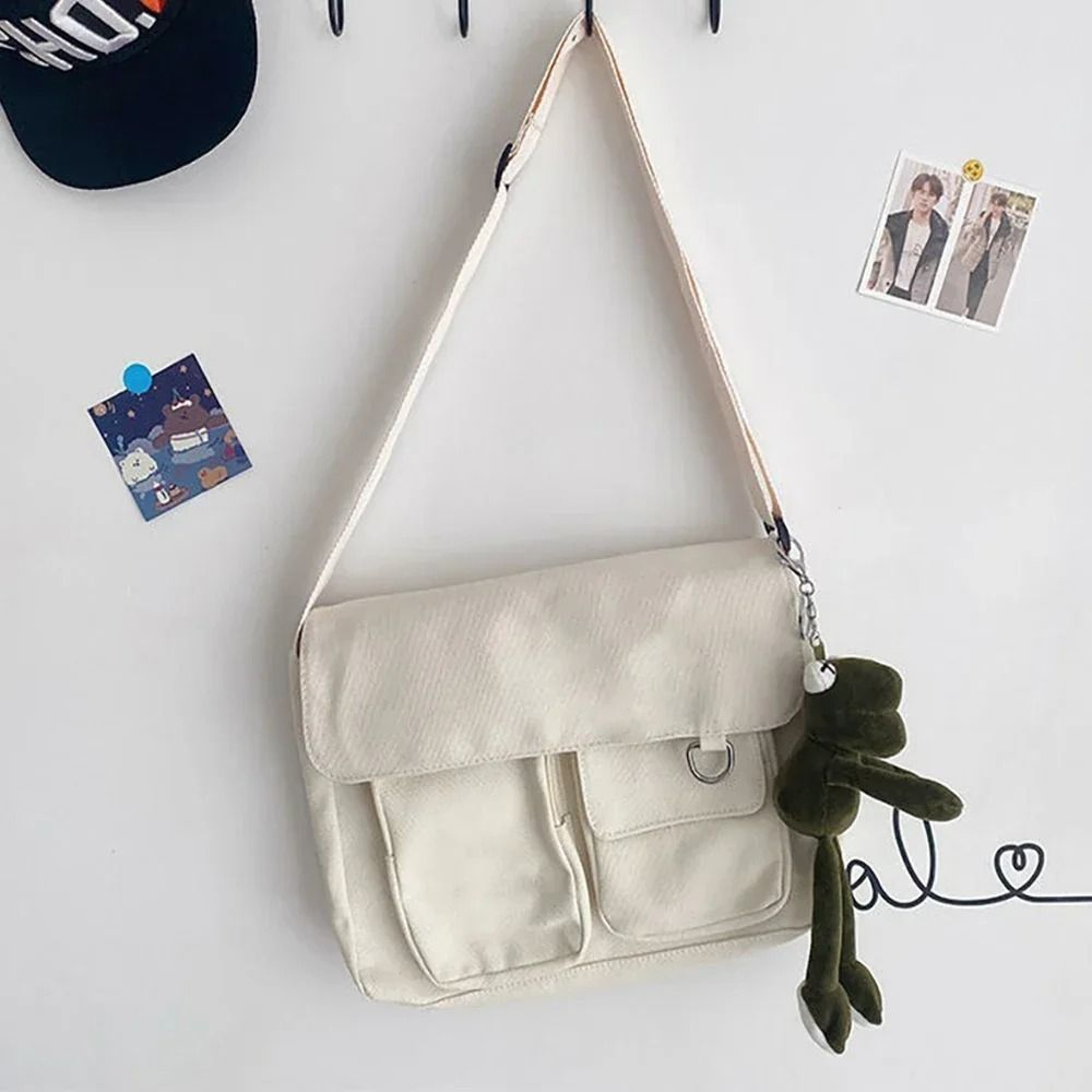 Canvas Crossbody Bag For Women Large Capacity Casual Shoulder Bag 6
