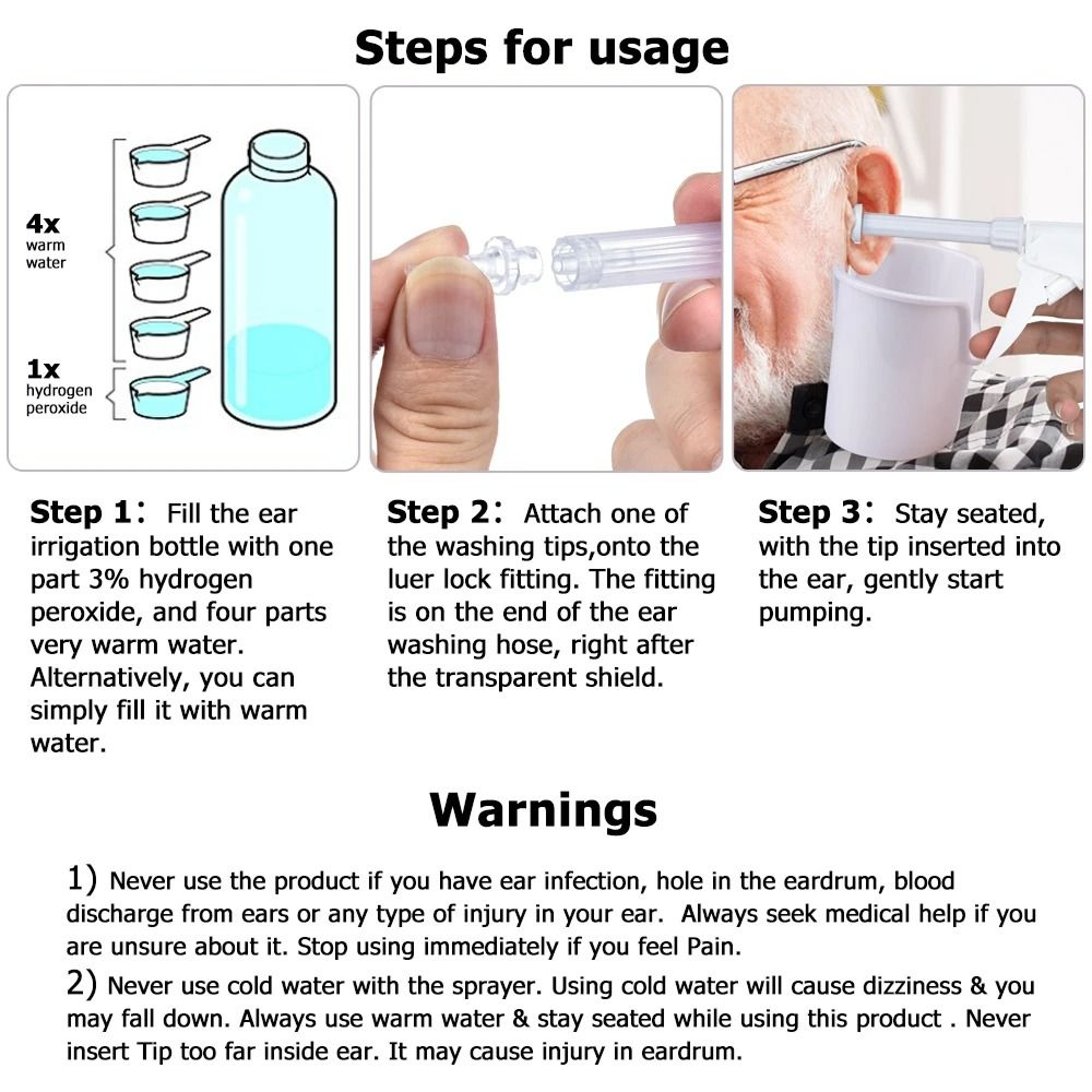 300ml Ear Wax Removal Tool Portable Ear Irrigation System With Spray Bottle For Adults And Kids 1