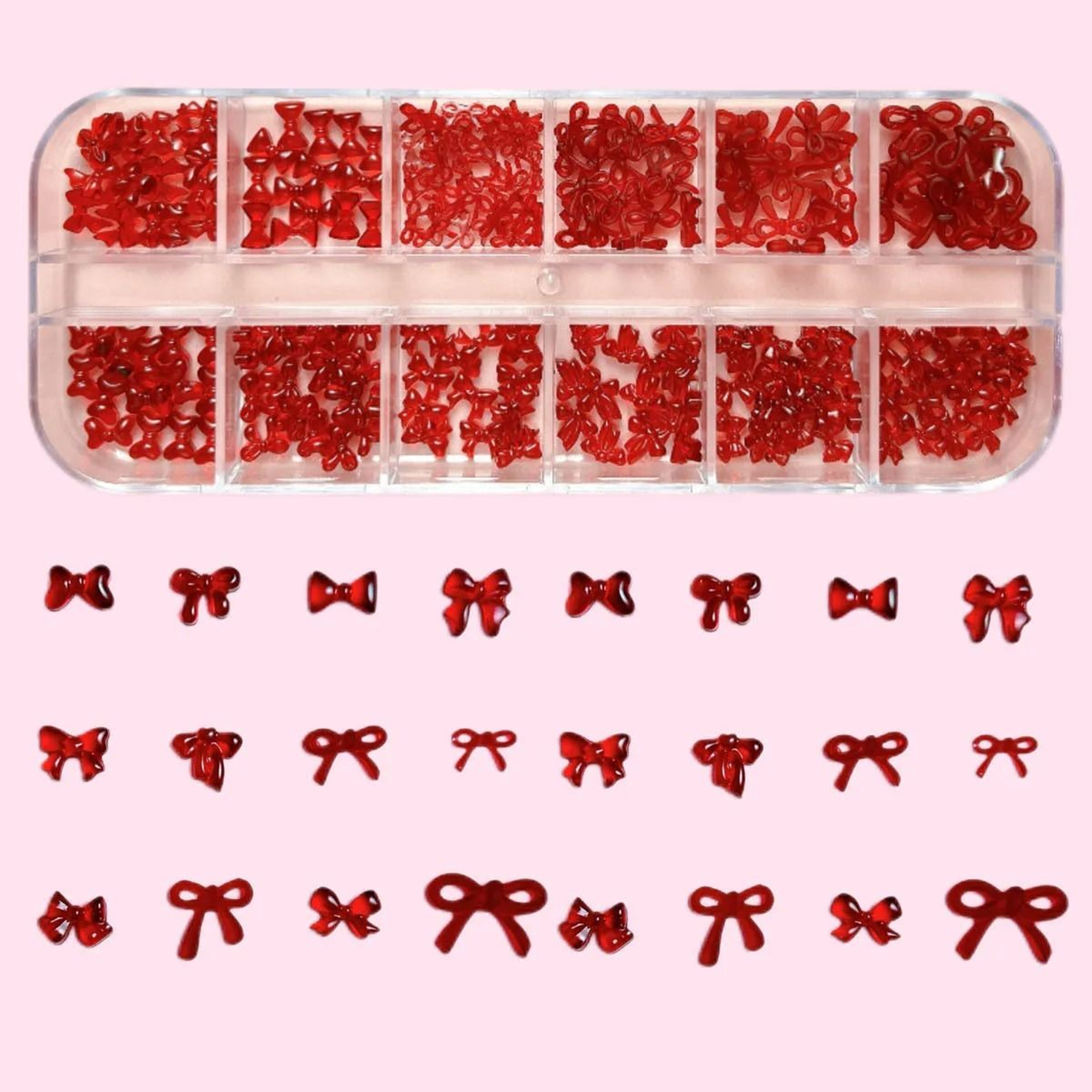 French Style Nail Art Accessories Mini Wine Red Bow DIY Nail Decorations 1