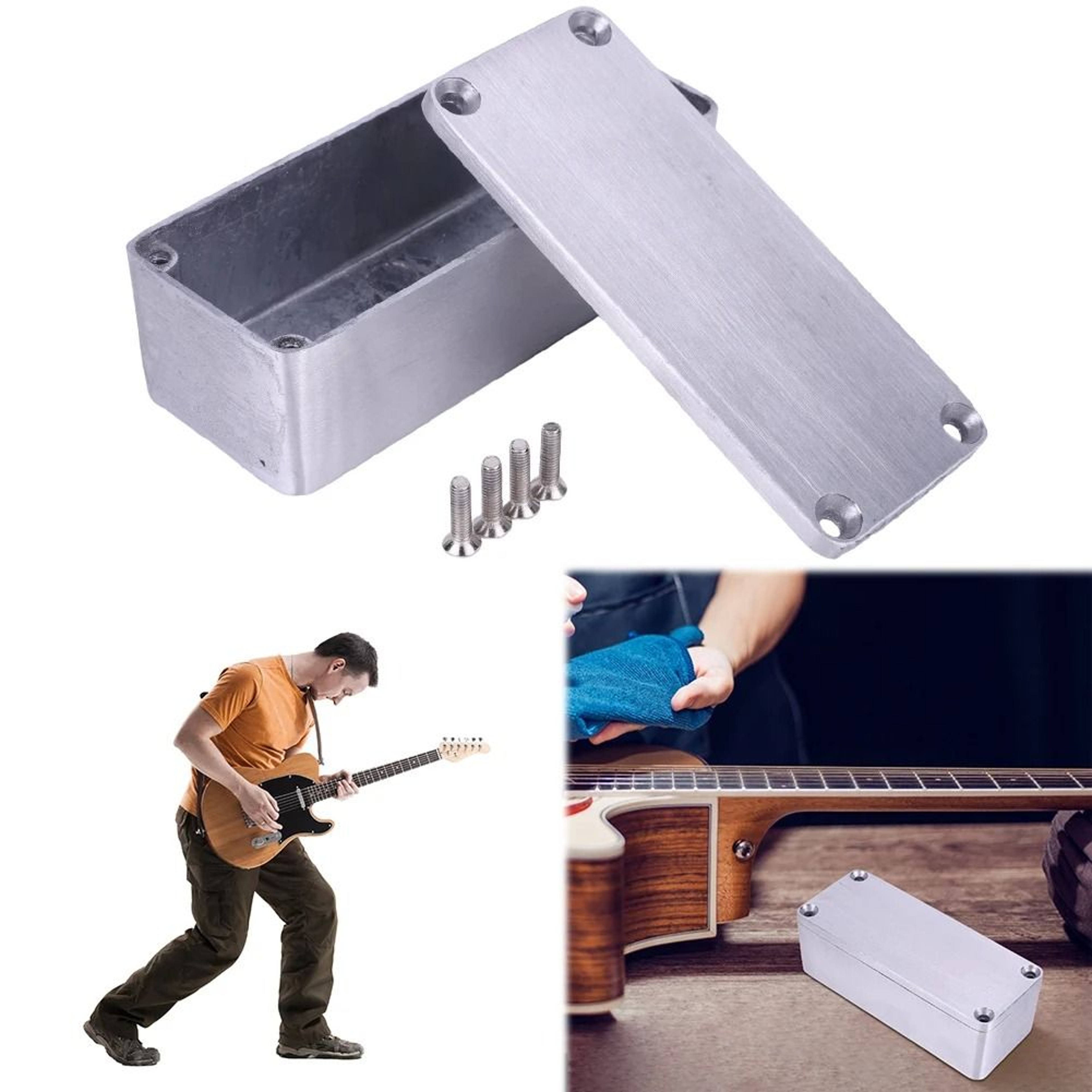 1590A Aluminum Guitar Pedal Enclosure Stomp Box Housing With Screws 4