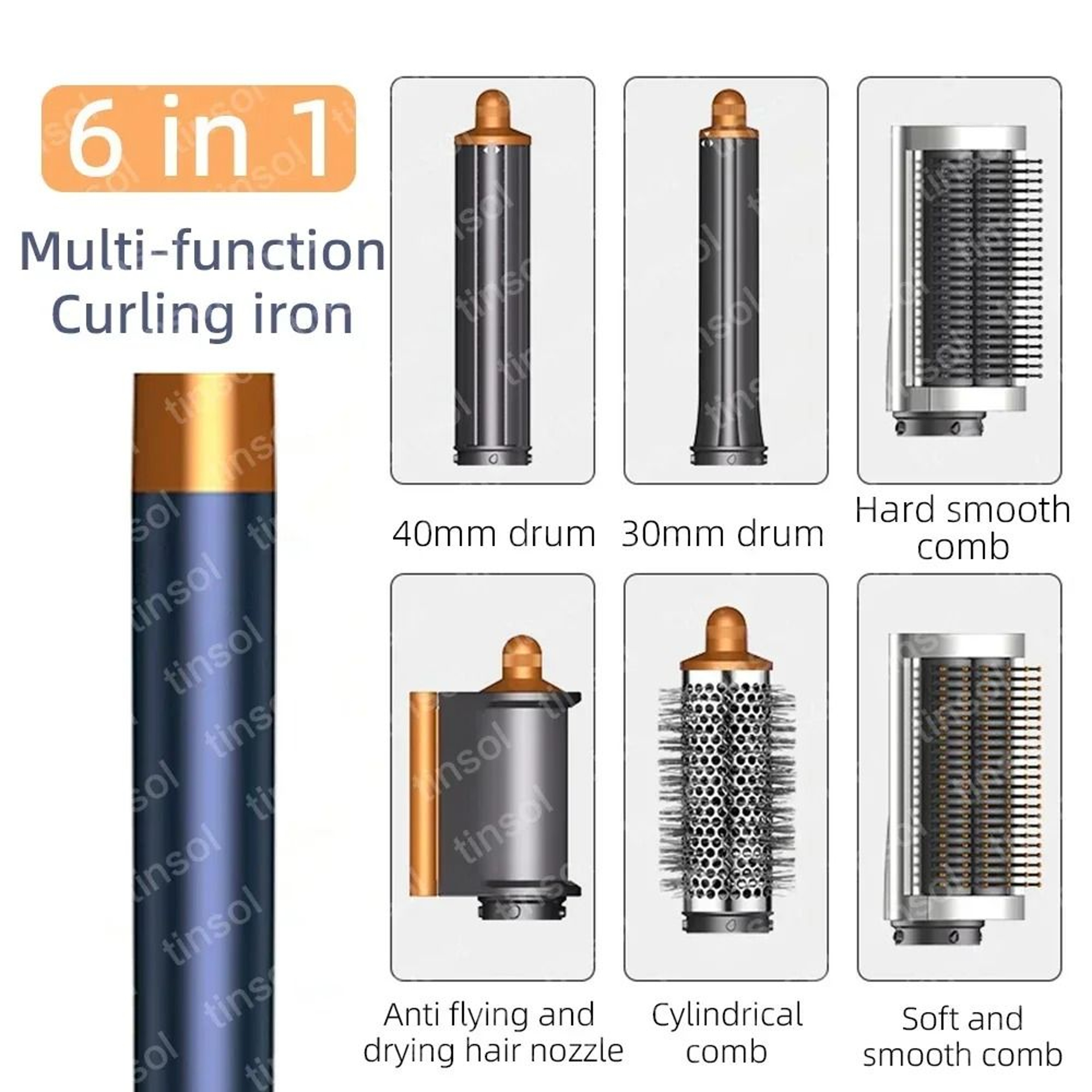 6 In 1 Multi Function Hair Dryer Styling Kit With Curling And Volumizing Attachments 7