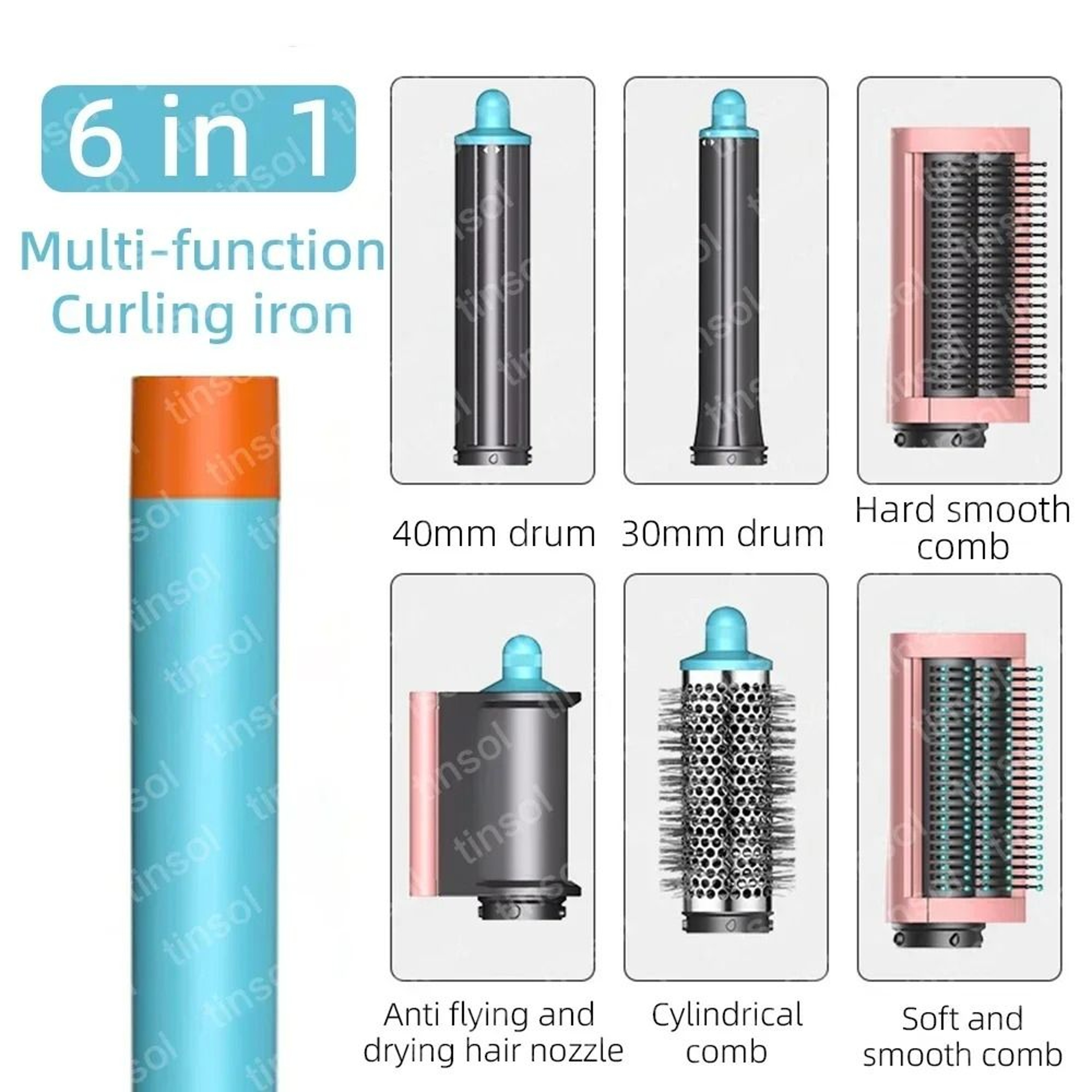 6 In 1 Multi Function Hair Dryer Styling Kit With Curling And Volumizing Attachments 5