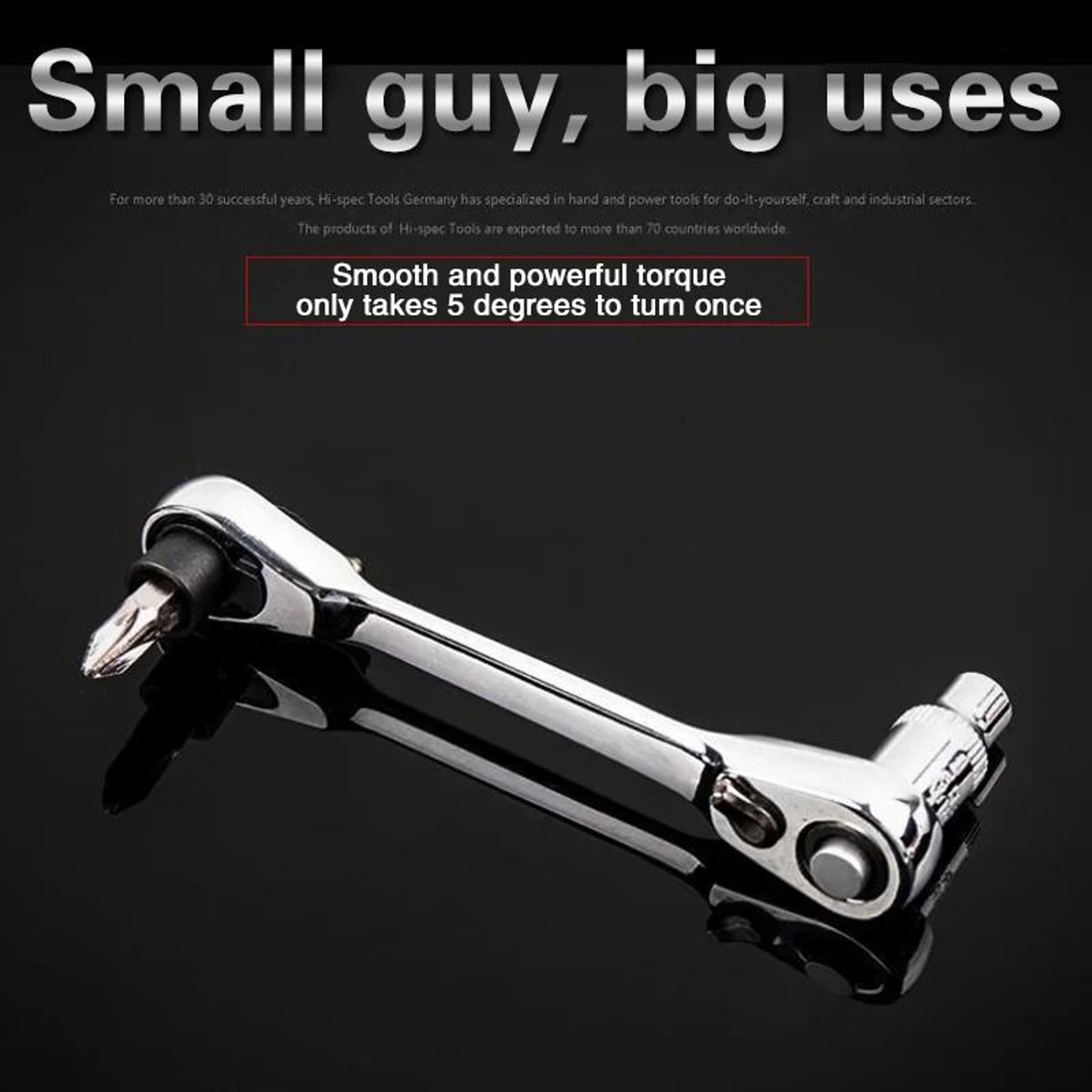 14 Inch Mini Ratchet Wrench 72 Tooth Double End Socket Tool 1
