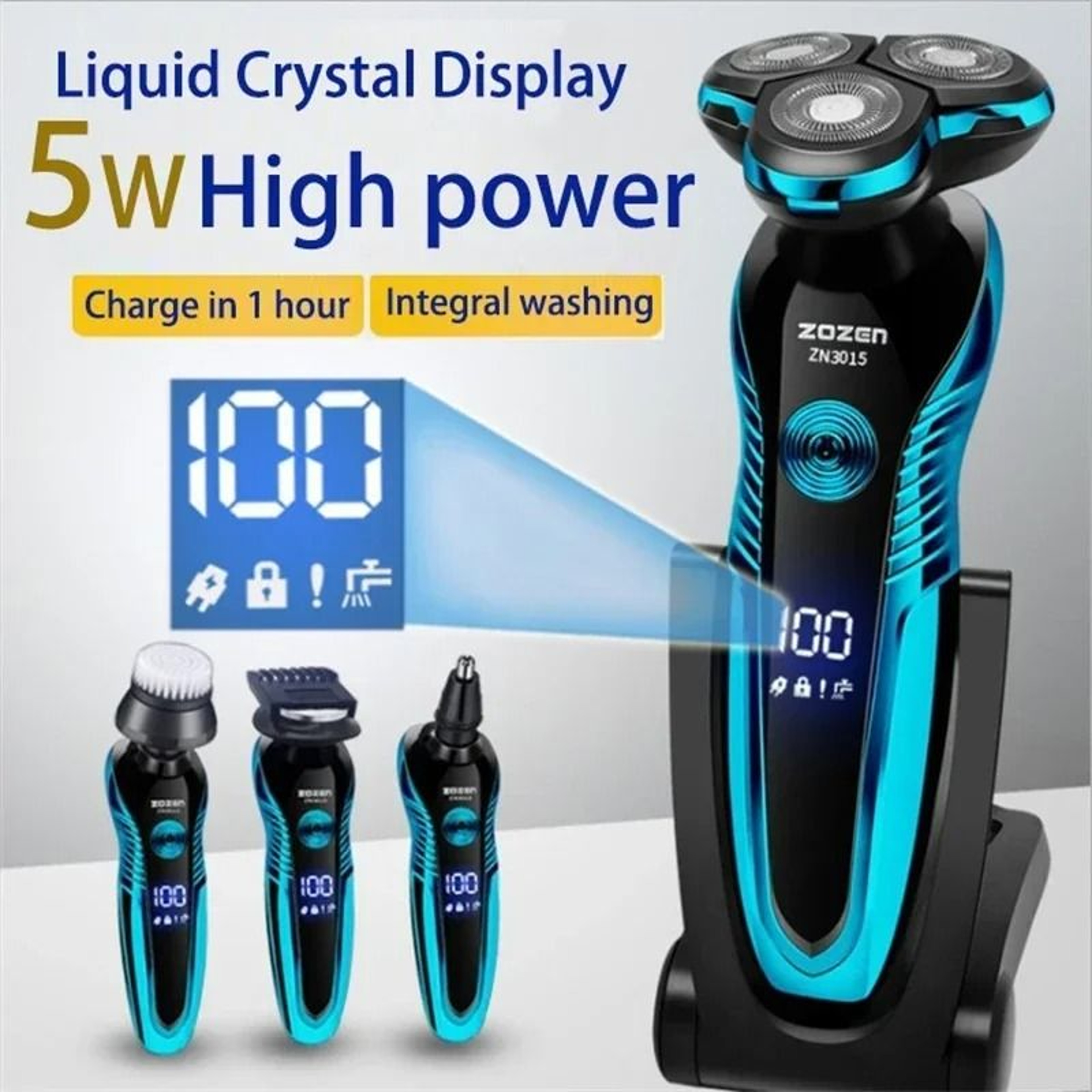 Rechargeable Electric Shaver For Men Wet Dry Beard Trimmer And Hair Clipper 6