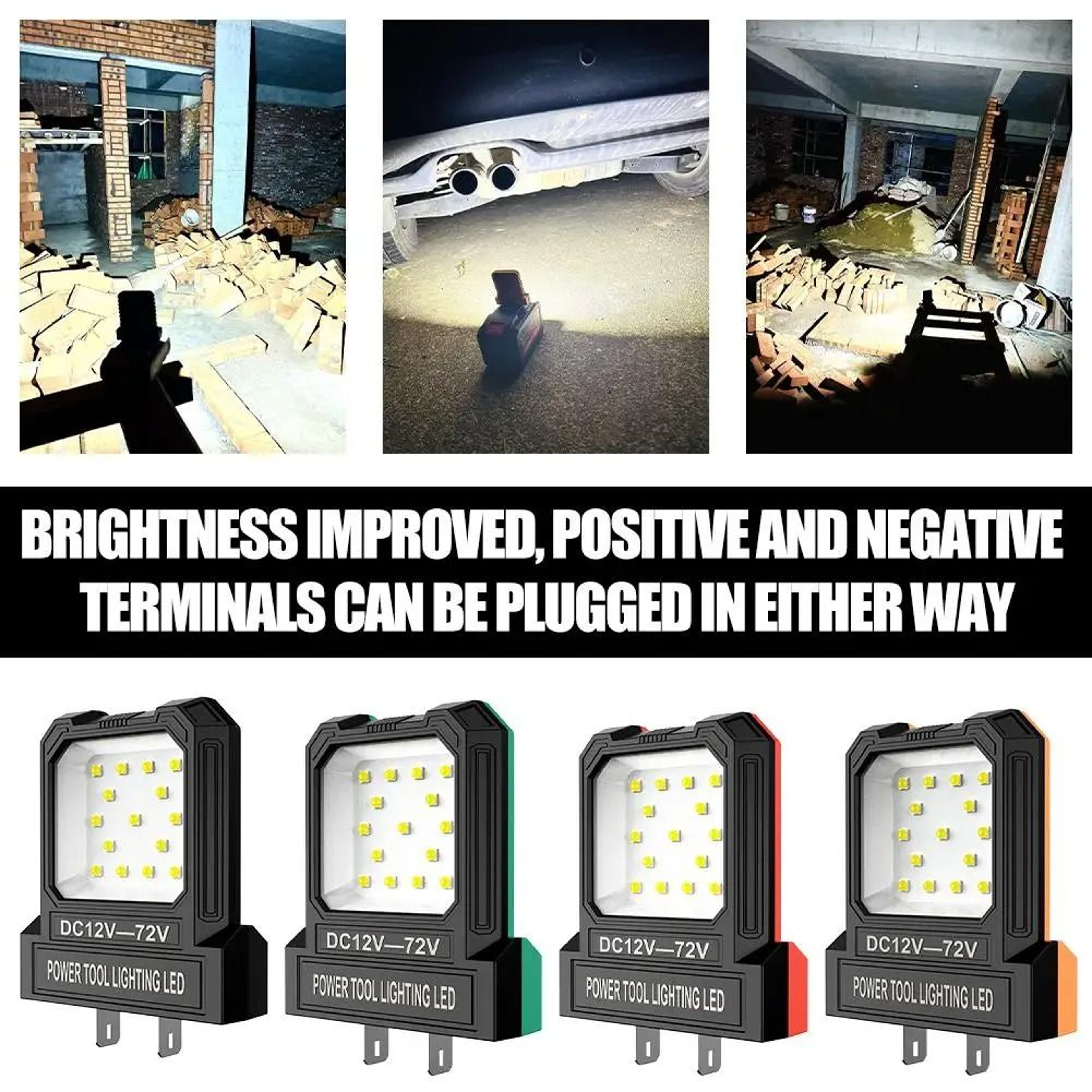 Universal Battery Powered LED Work Light Floodlight For Power Tools 9