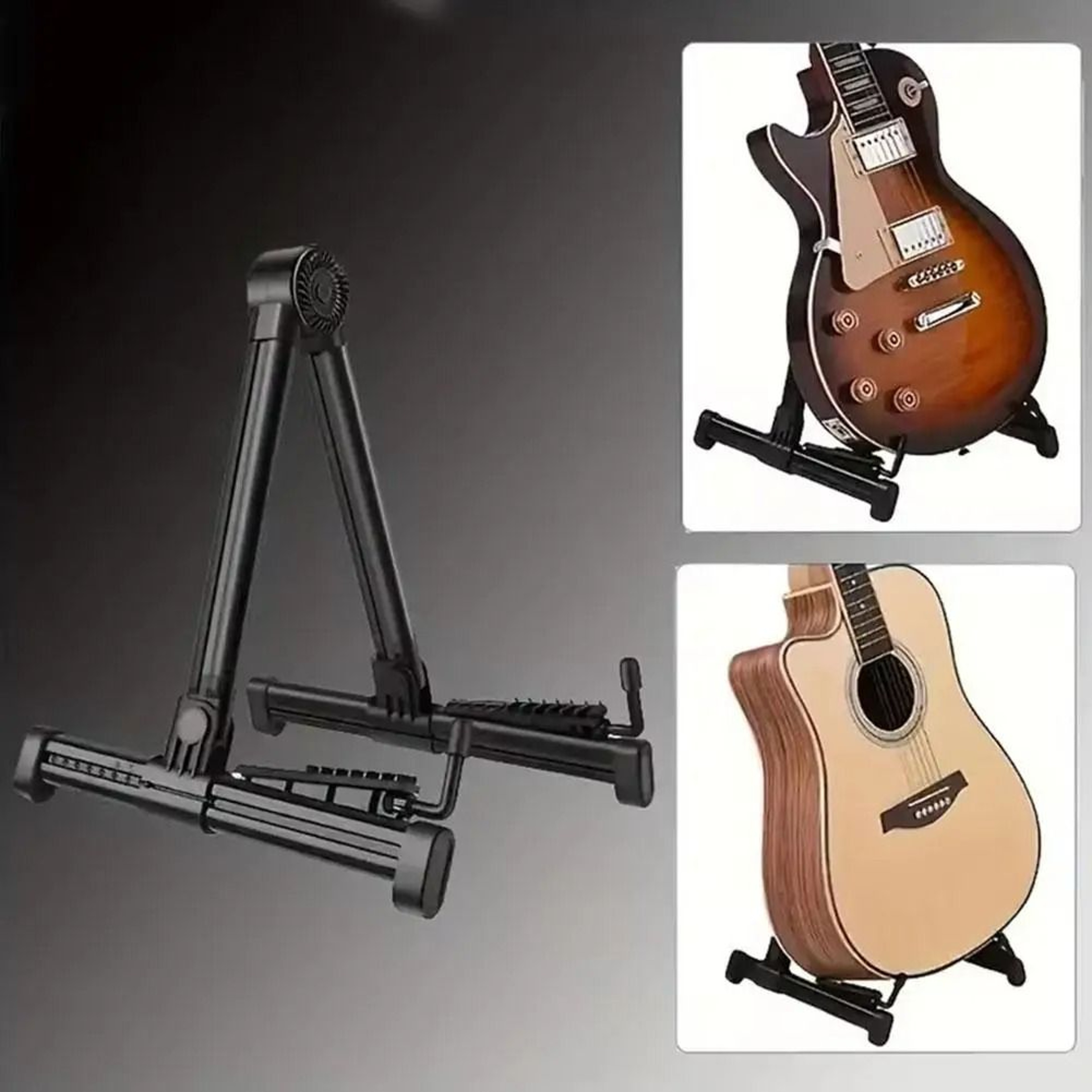 Foldable Guitar Floor Stand Electric And Acoustic Guitar Holder 6