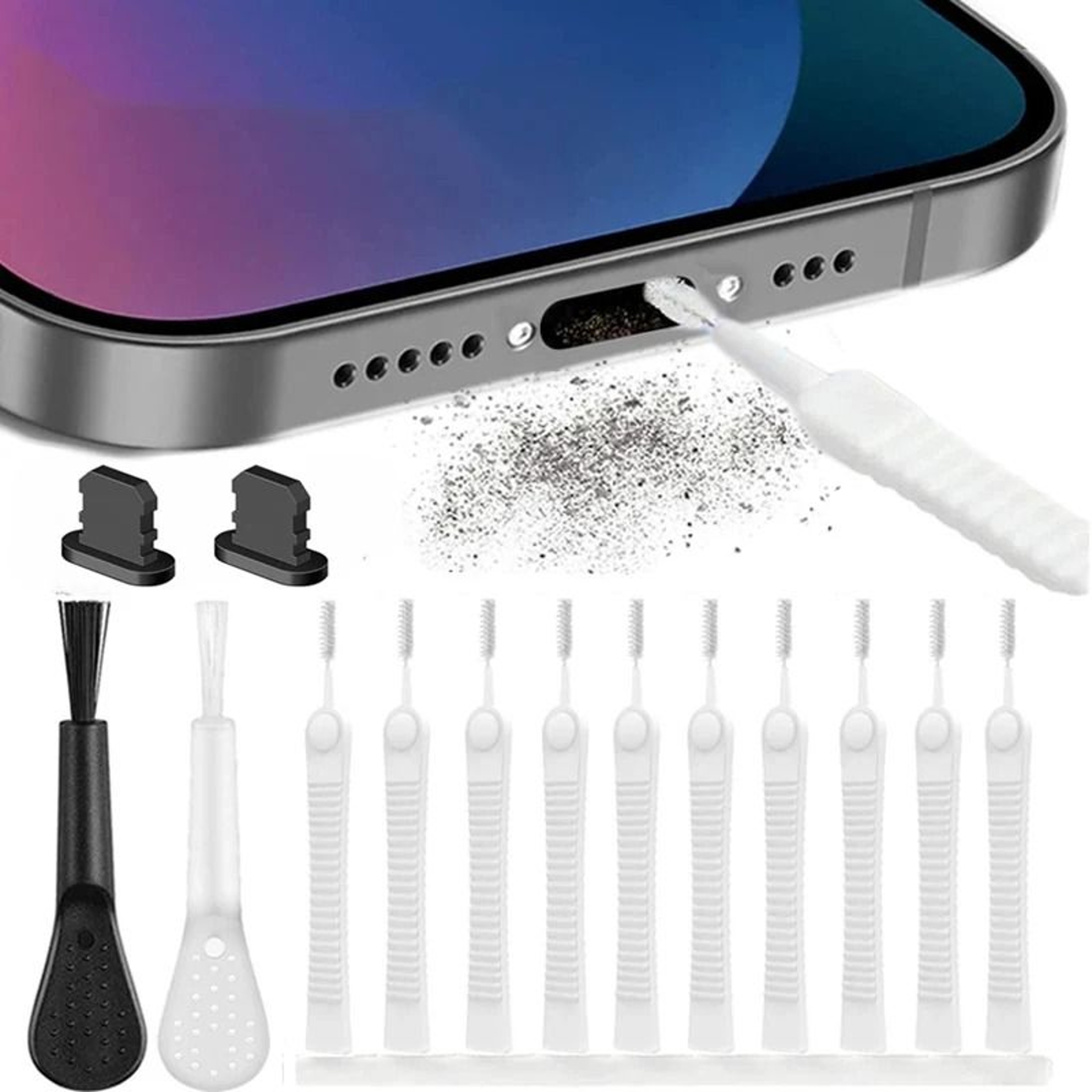 Universal Mobile Port Cleaner Tool Kit For Phone Keyboard And Devices 7