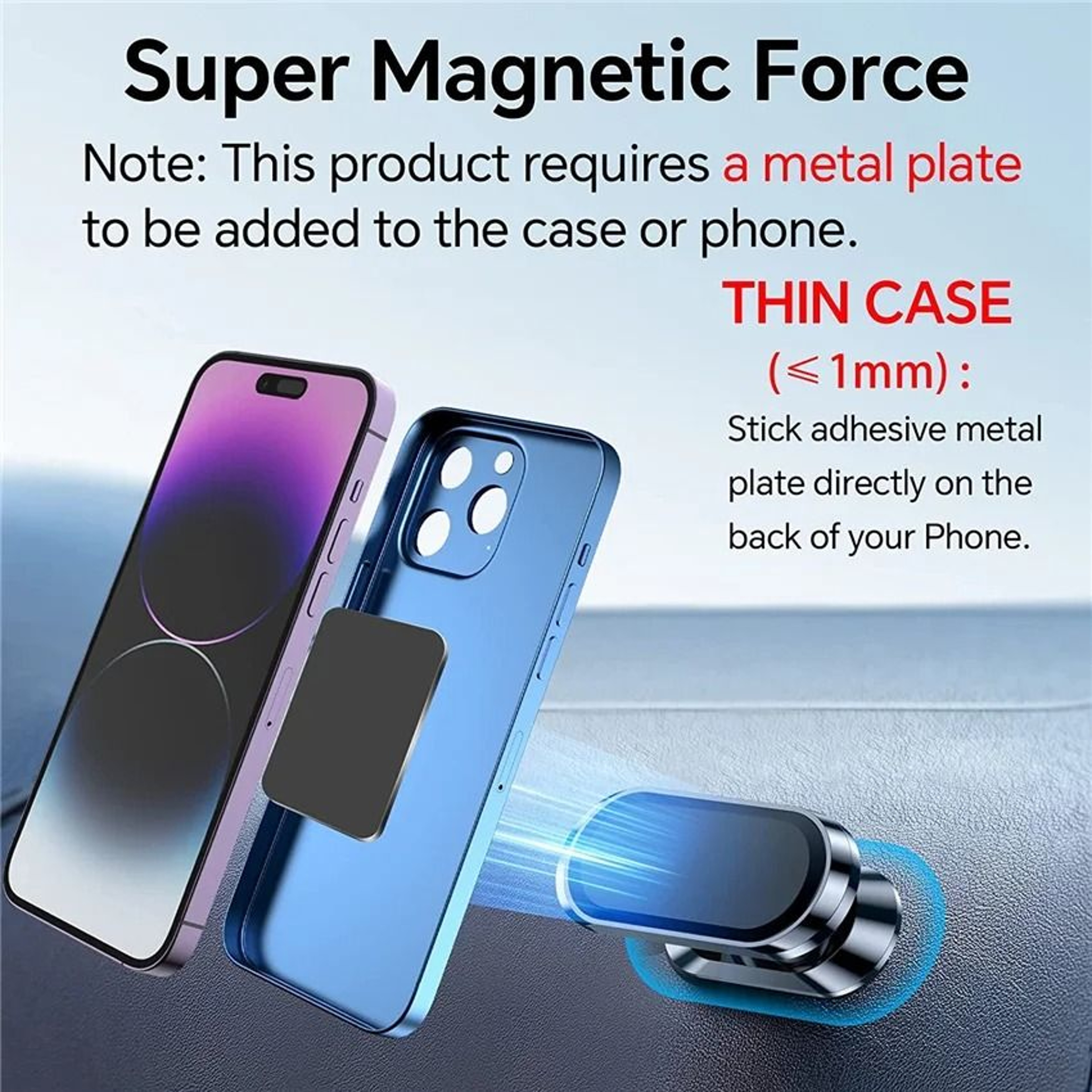 Rotatable Magnetic Car Phone Holder Stand For Smartphones And GPS 4