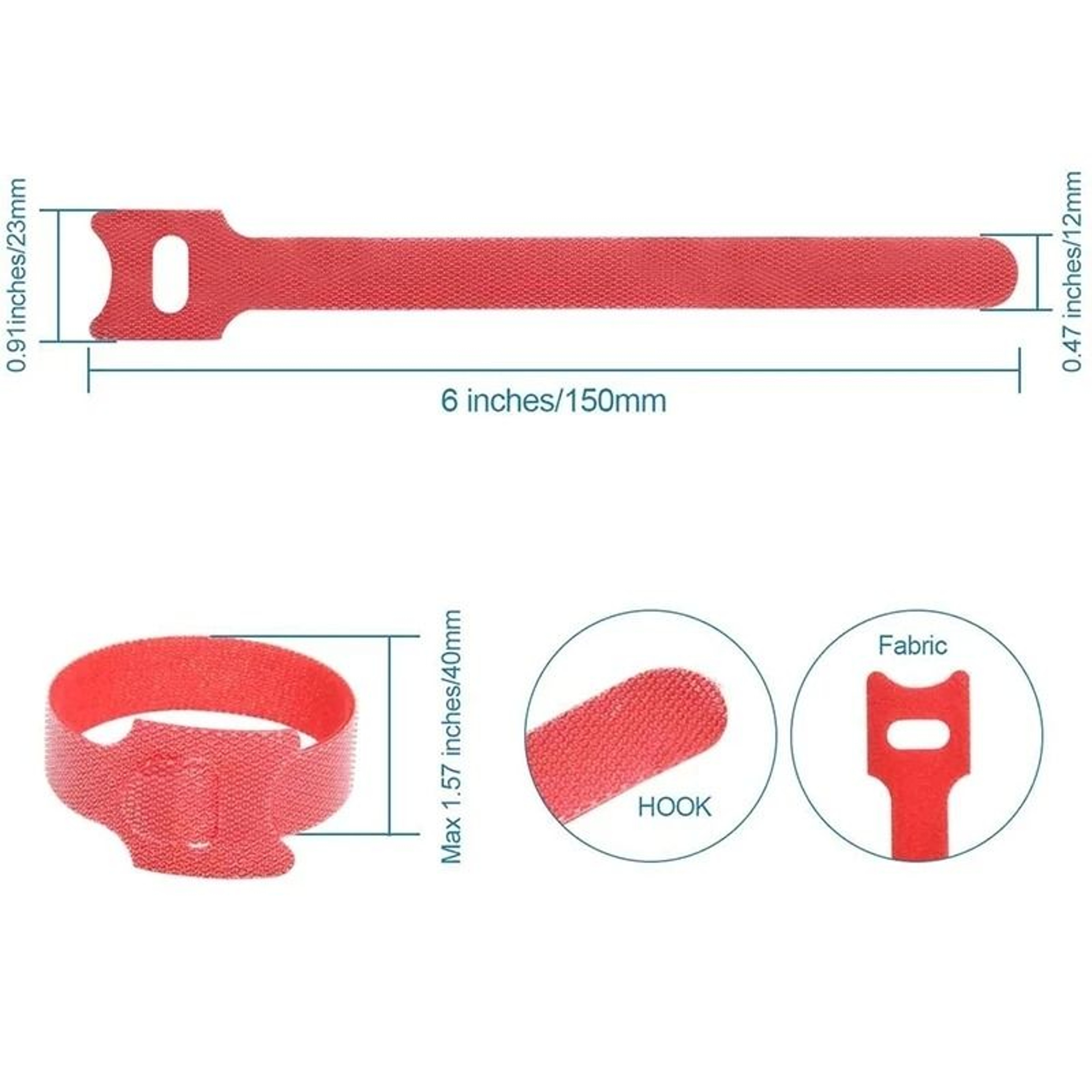 Reusable Cable Organizer Ties Adjustable Hook And Loop Wire Straps 11