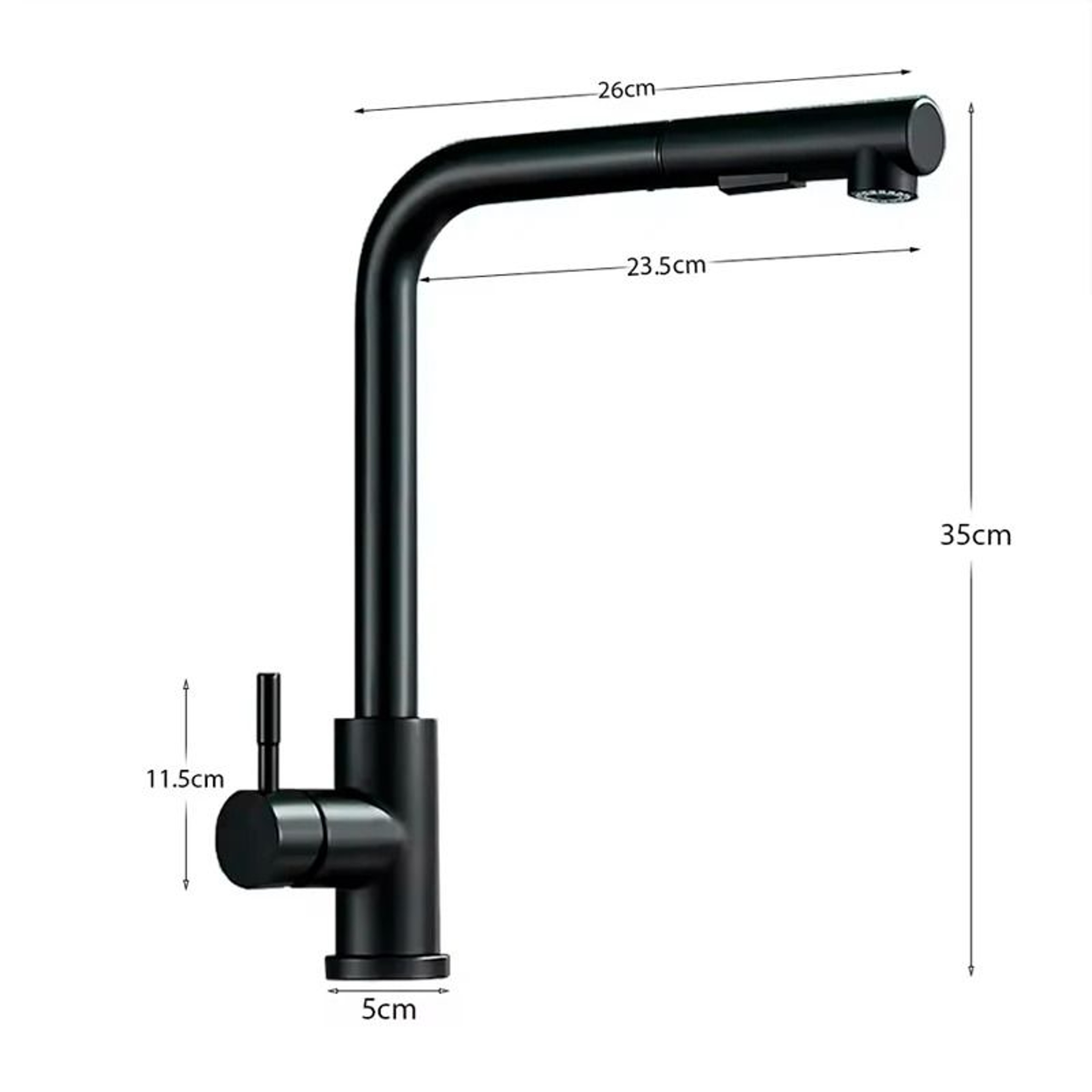 Pull Out Kitchen Sink Faucet Stainless Steel Hot Cold Mixer Tap With Two Mode Sprayer 7