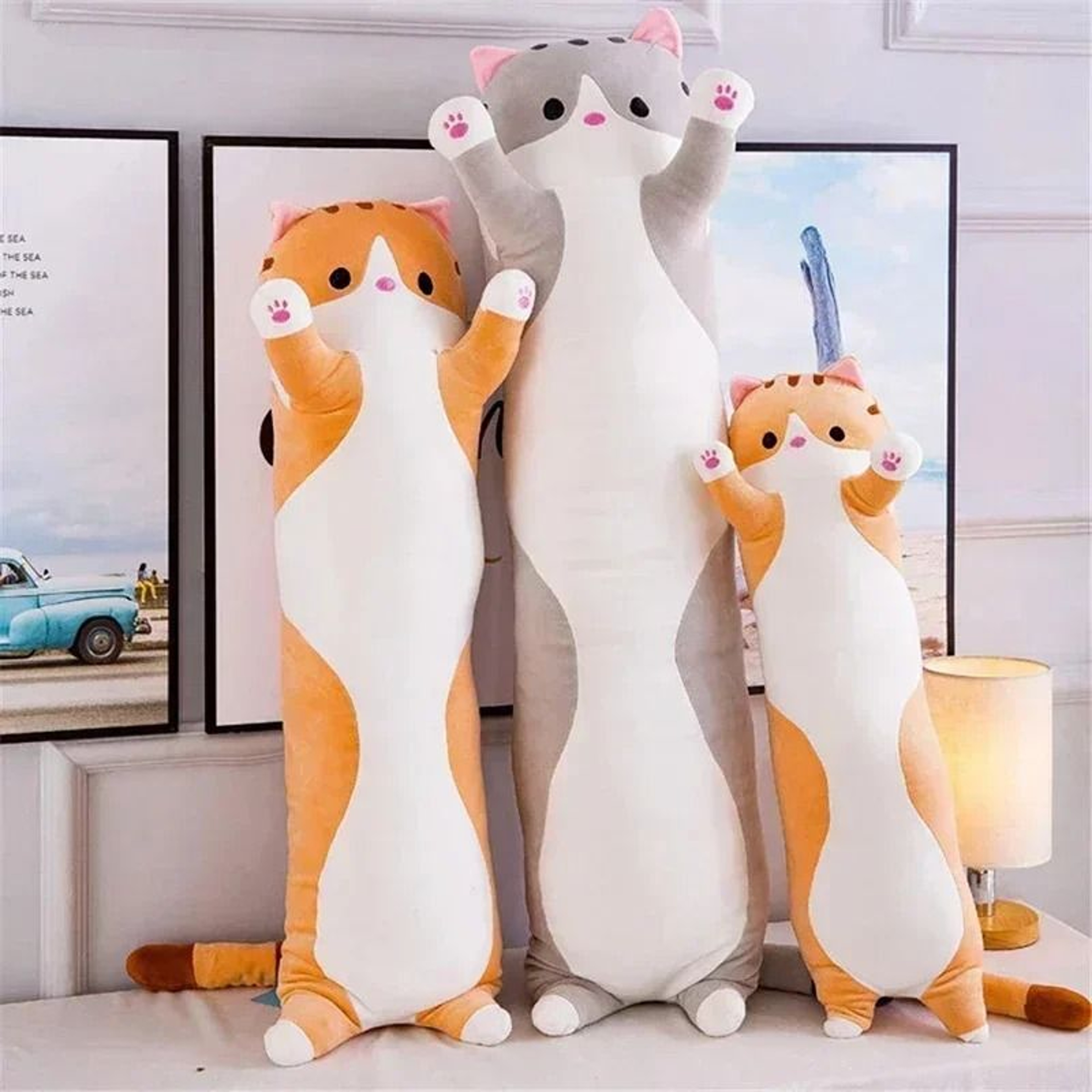 Cute Husky Body Pillow Long Plush Side Sleeper Pillow Soft Bed Decorative Gift 8