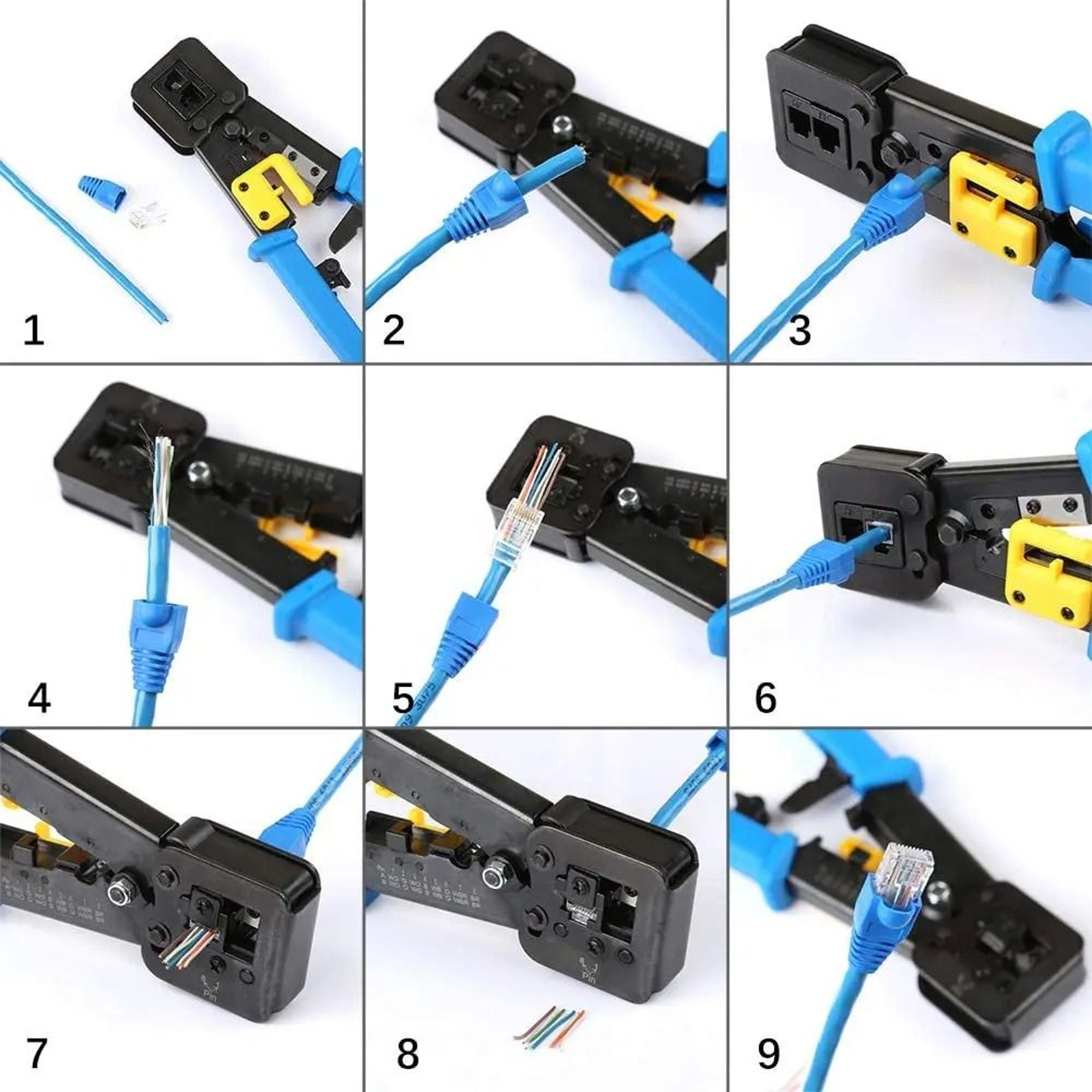 Multi Function RJ45 Crimping Tool Network Cable Crimper And Stripper Pliers 1