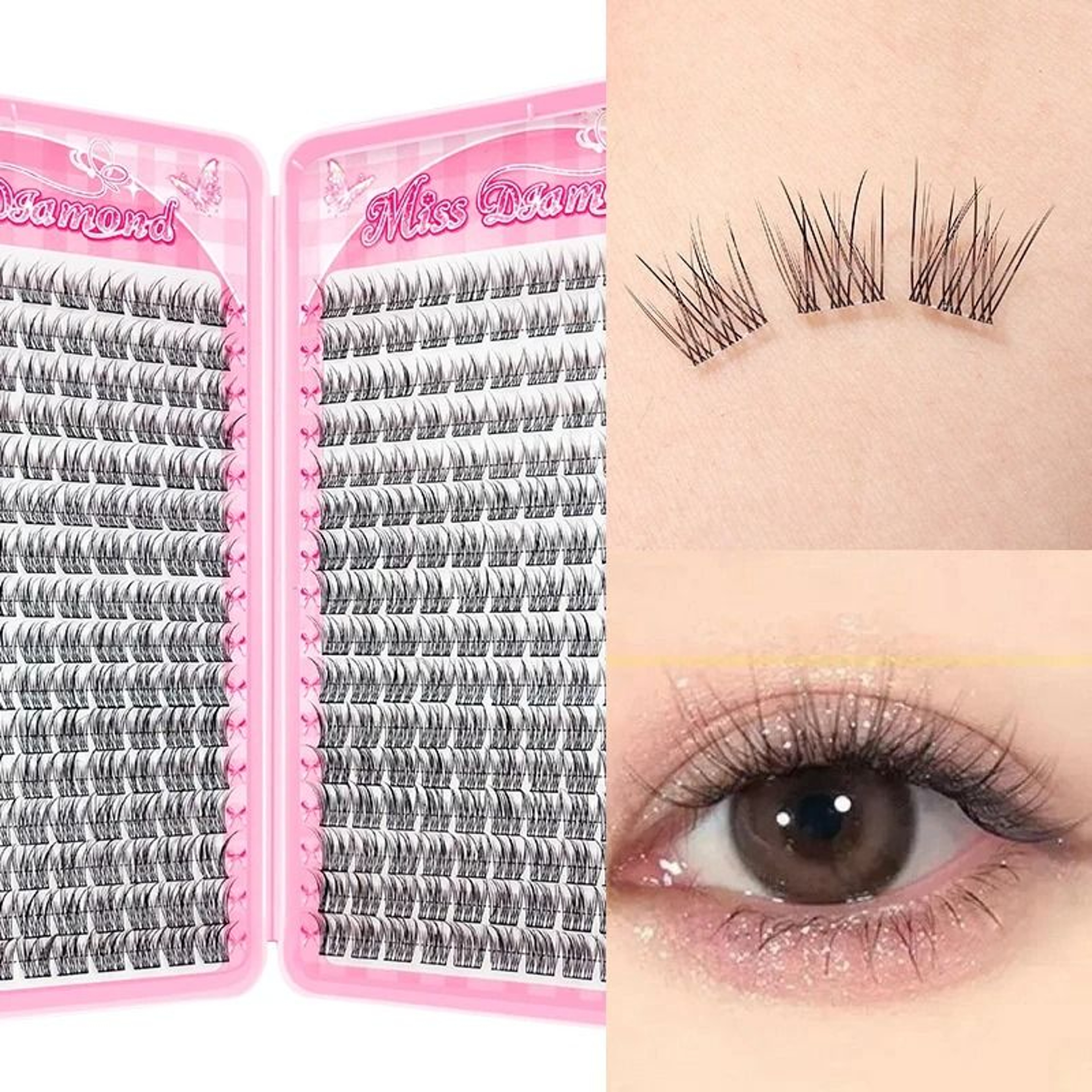 Natural C Curl Cluster False Eyelashes 320 Pieces Lightweight Reusable Lashes 2