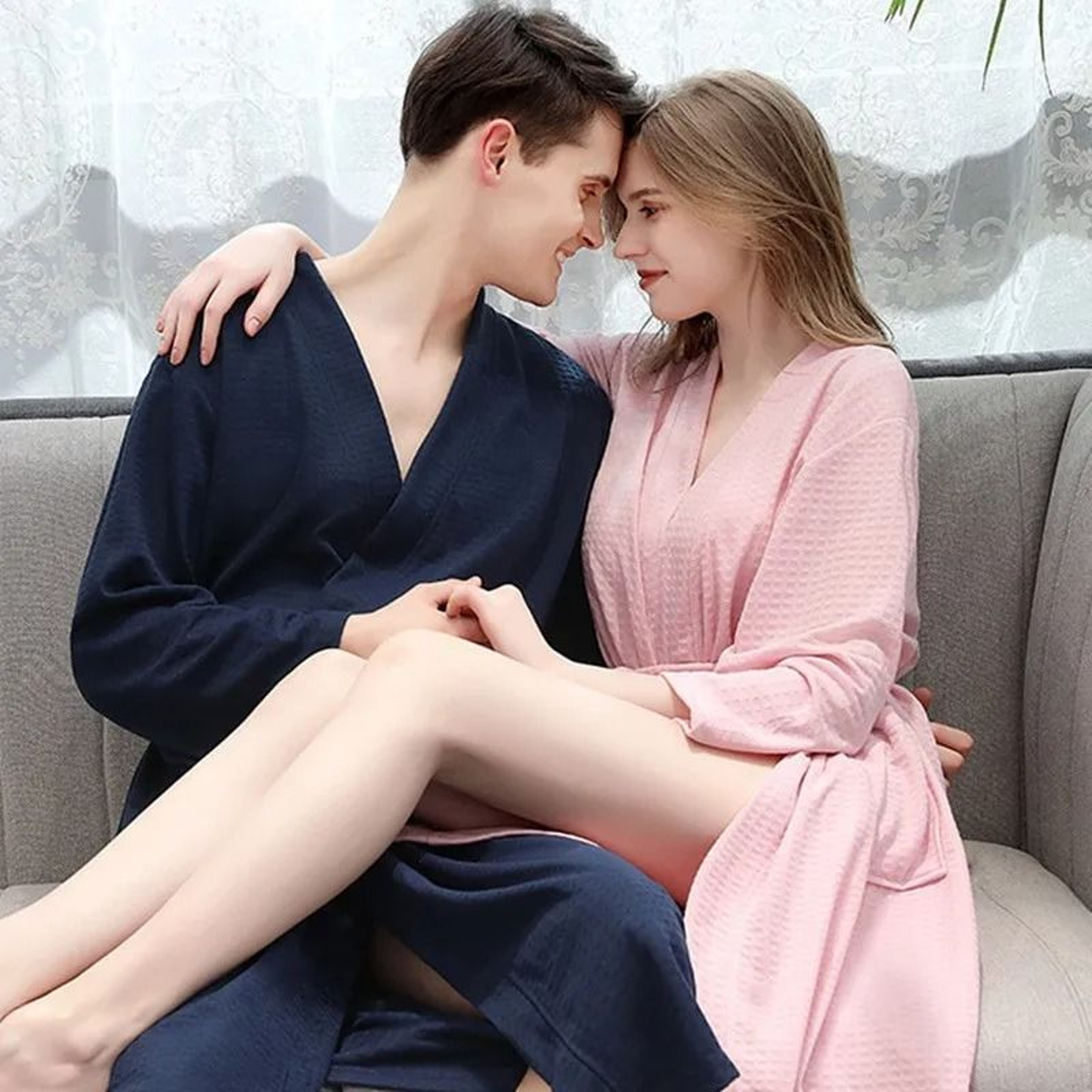 Unisex Waffle Bathrobe Quick Dry Sauna Homewear For Spring And Summer 11