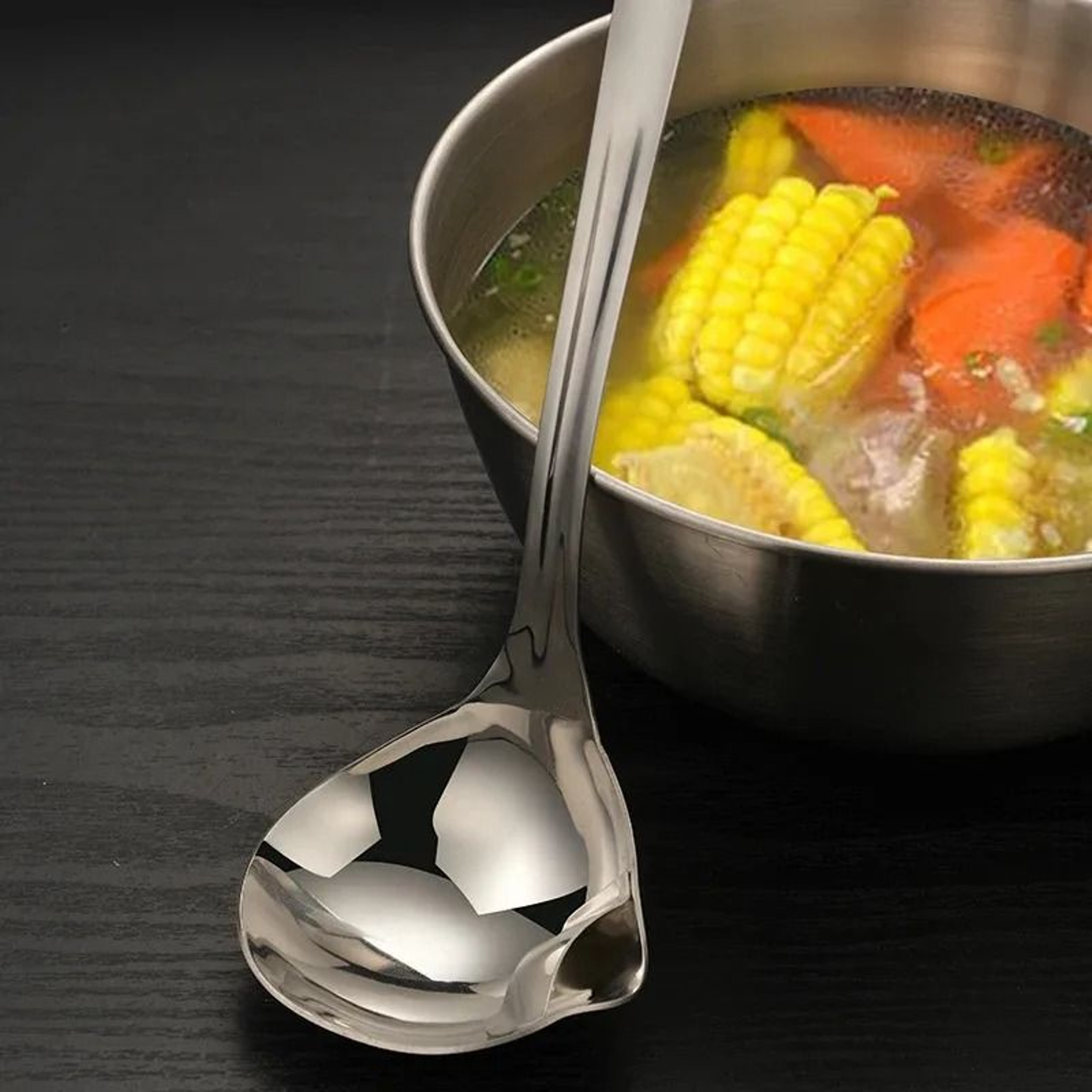 ClearSkim Stainless Steel Soup Fat Separator Ladle With Heat Insulated Handle 4