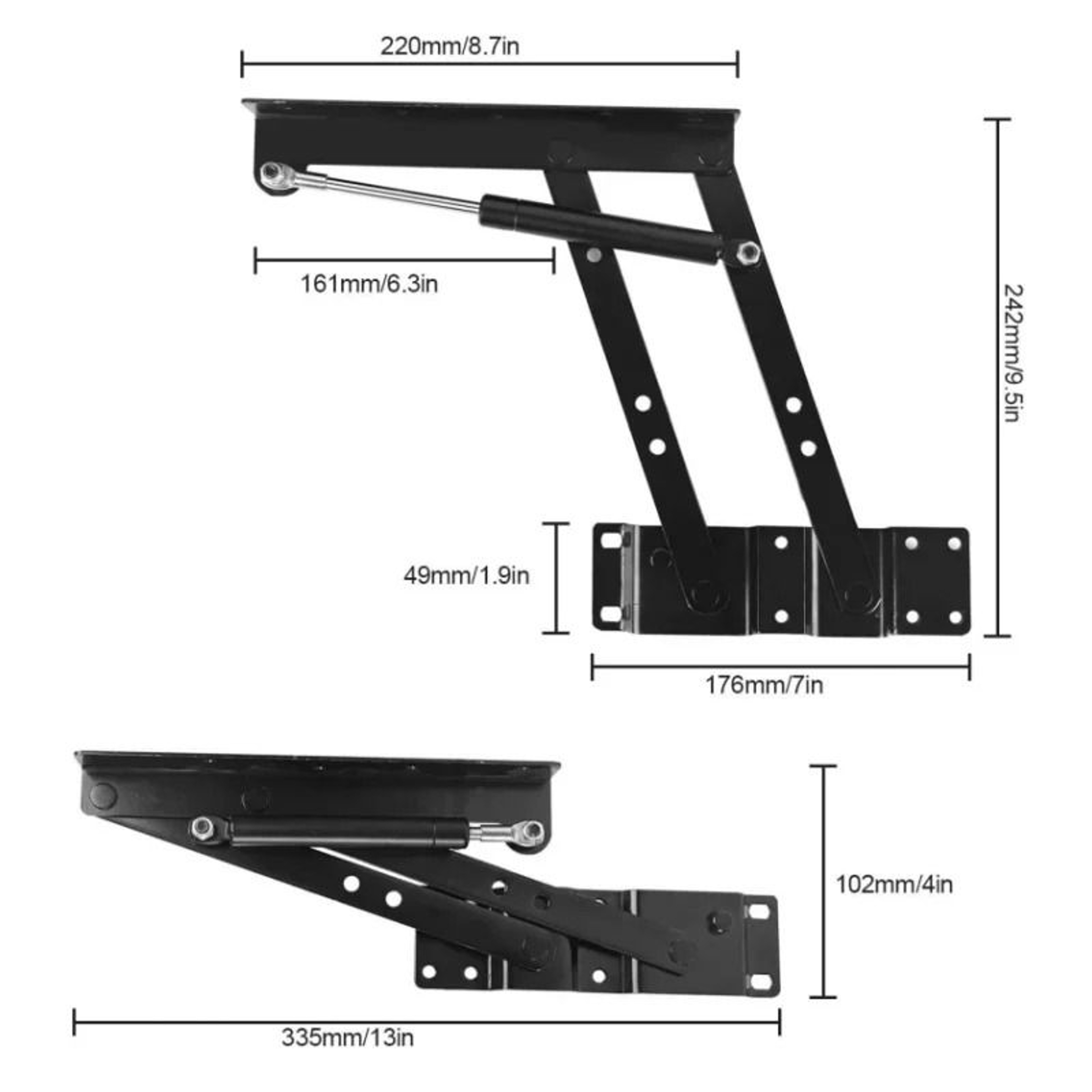 FlexiRise Lift Top Coffee Table Mechanism Folding Lift Hinge Set 3