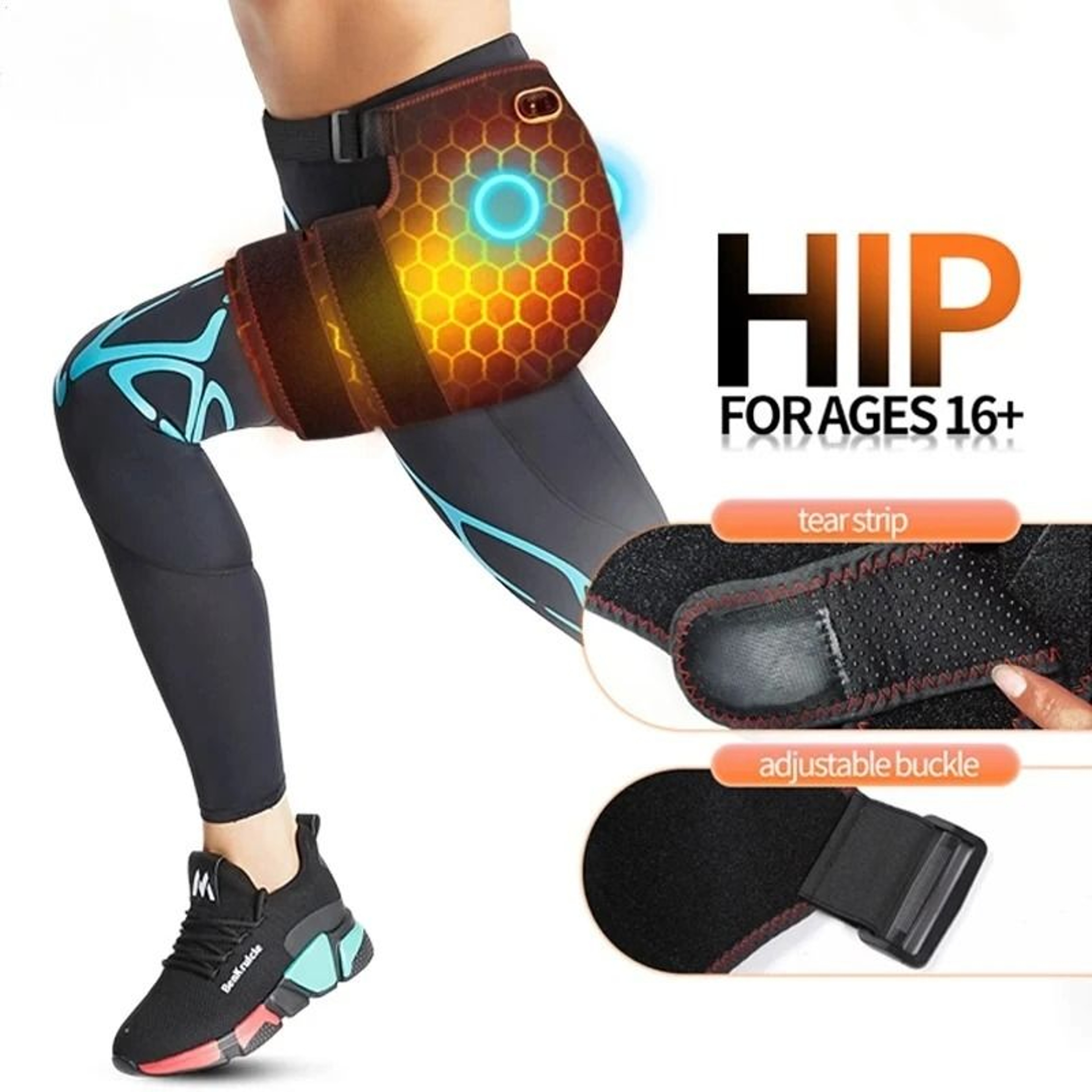 Cordless Heated Hip Brace With Massager For Lower Back And Sciatica Support 4