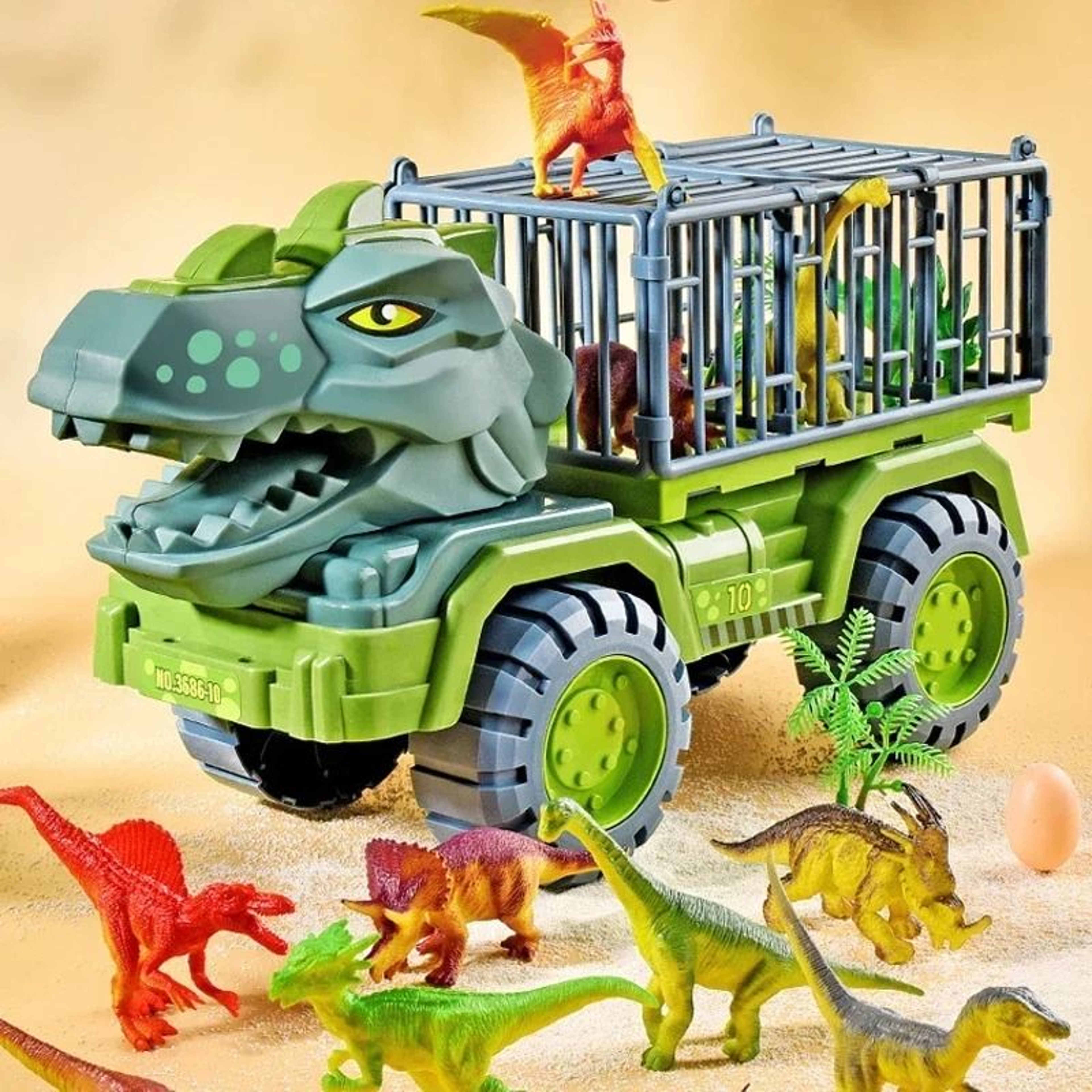 Dinosaur Truck Toy Transport Carrier With T Rex Model For Kids 5