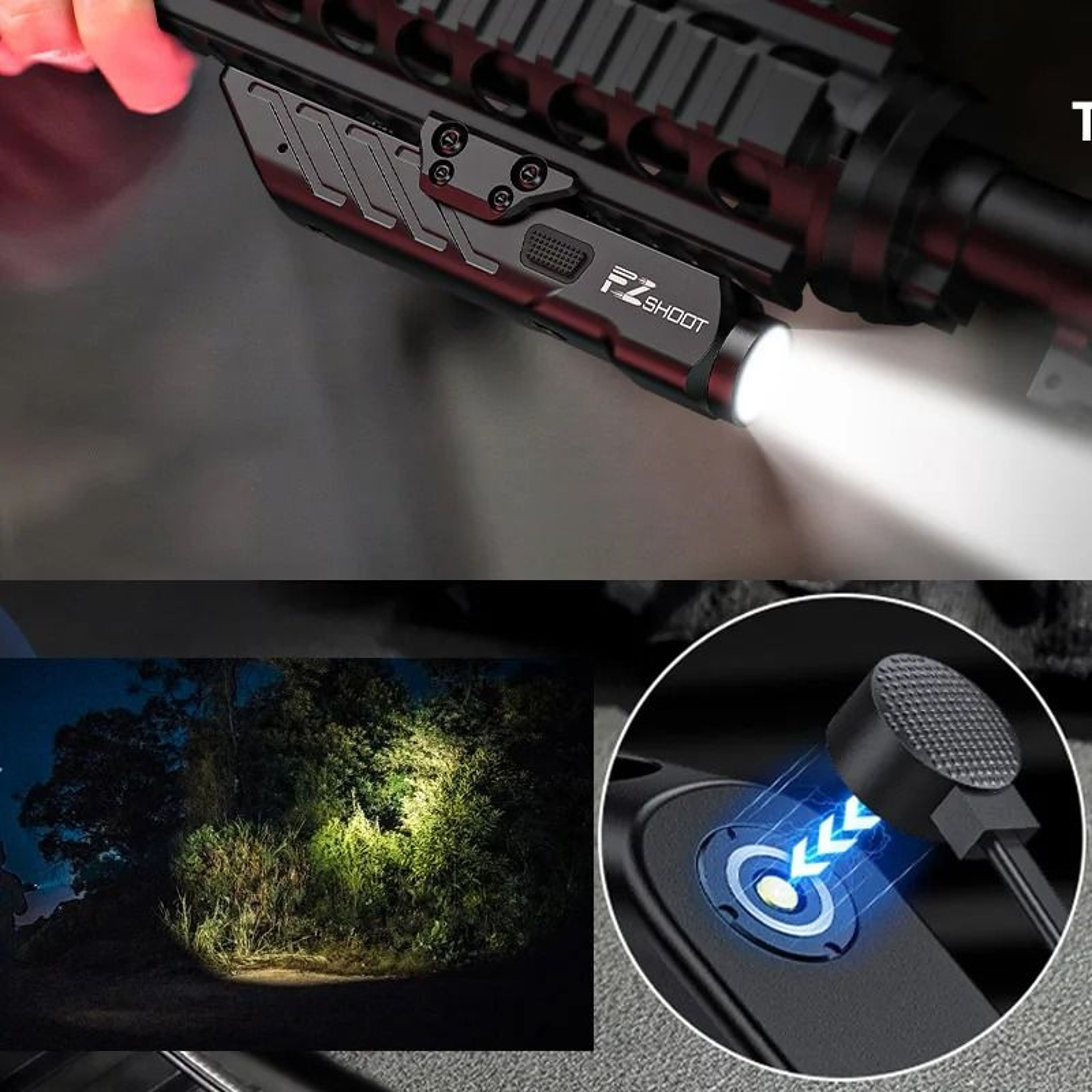 1700 Lumens Tactical LED Flashlight With Picatinny Rail Mount And Strobe Mode 0