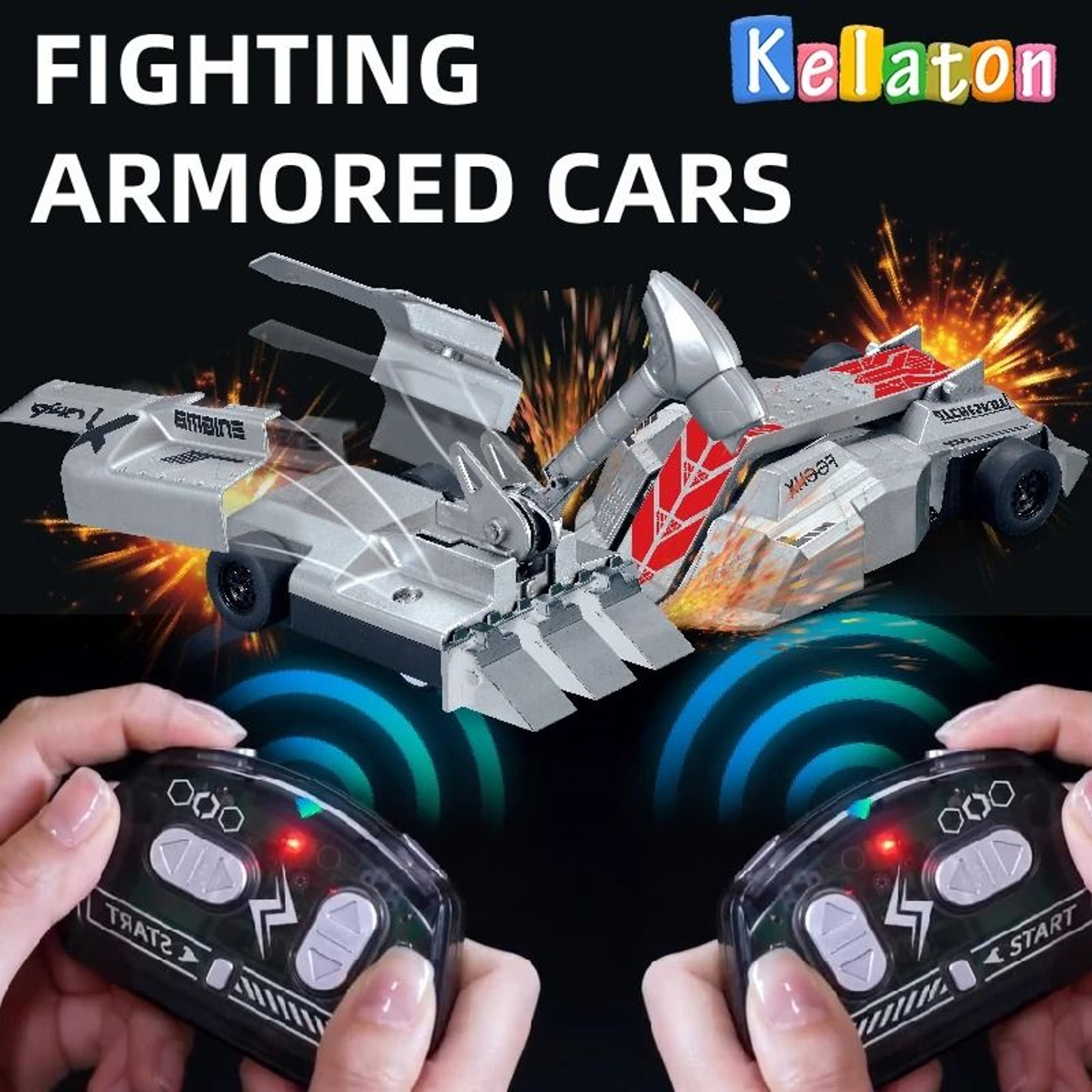 24G Remote Control Battle Car Armored Bumper Combat Toy Set 6