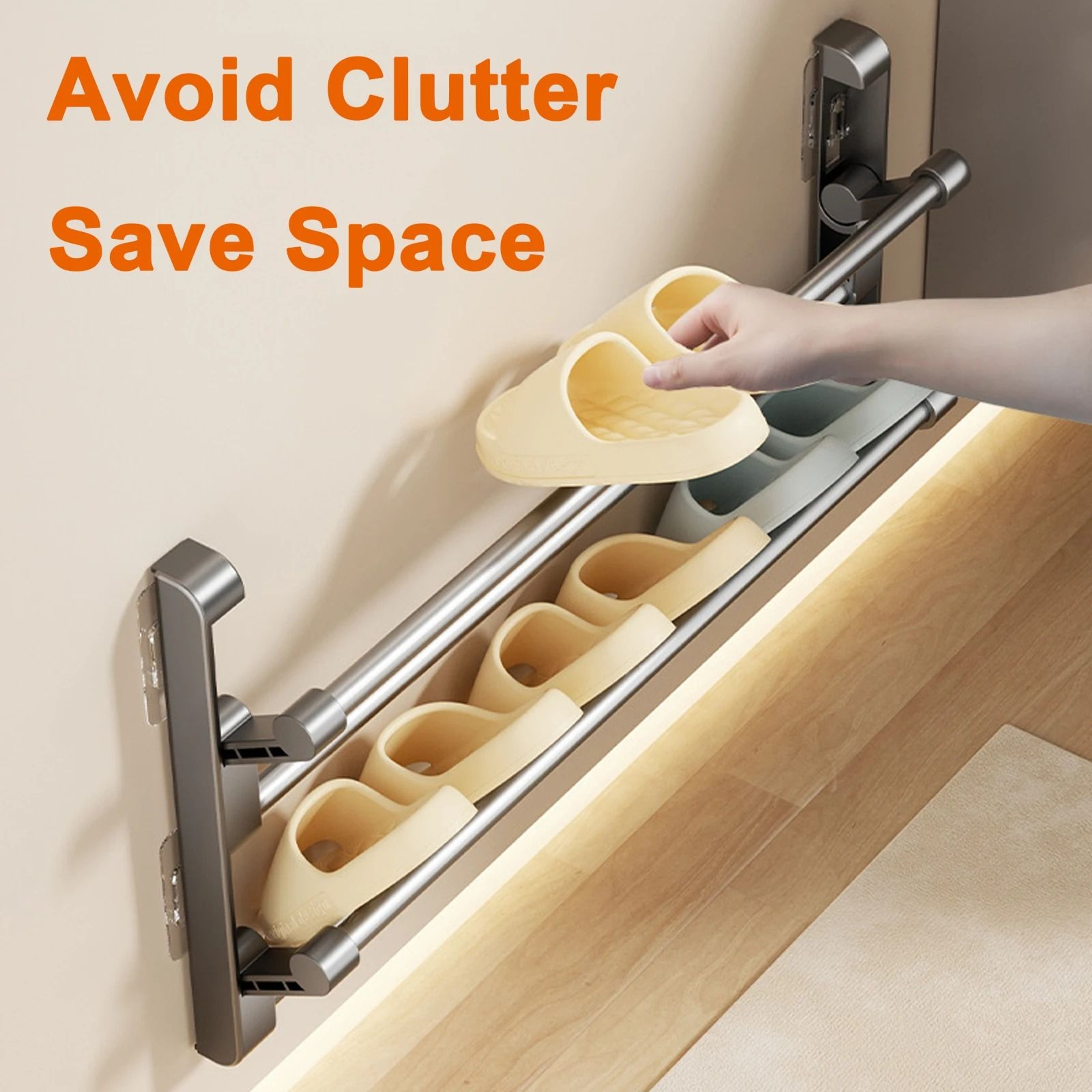 Wall Mounted Slipper Storage Rack Bathroom Shoe Hook Holder 7