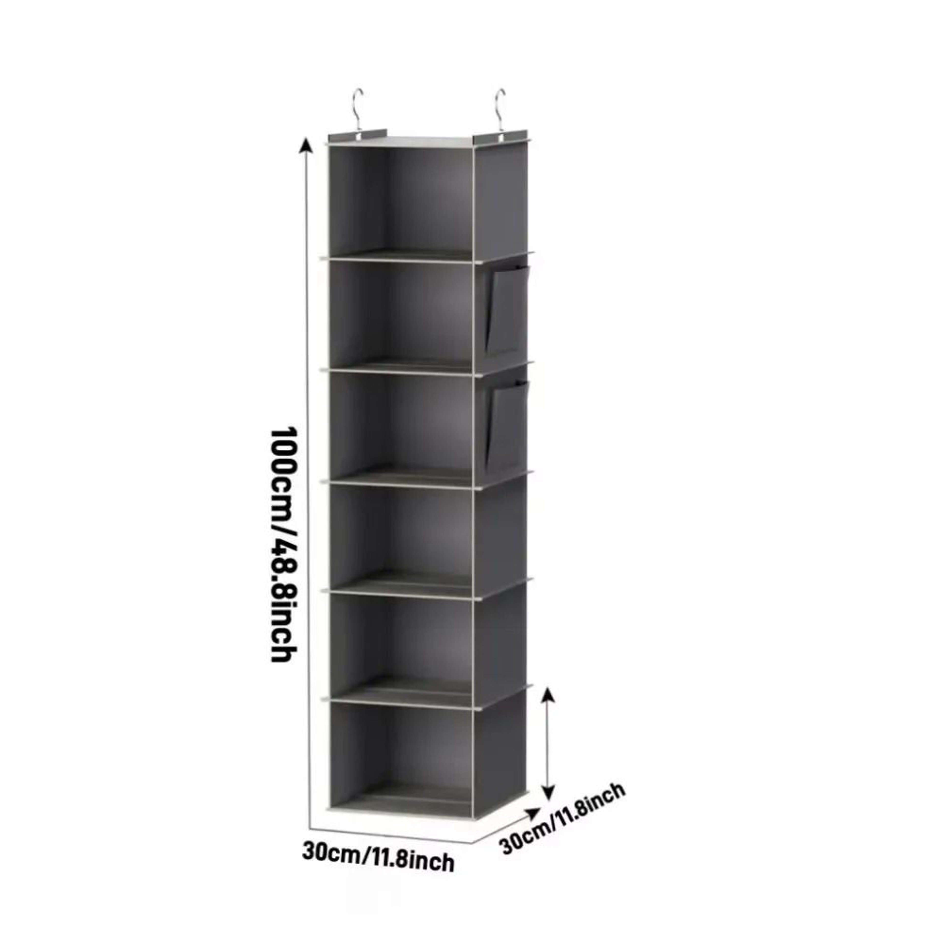Foldable 6 Shelf Hanging Closet Organizer With Hooks 2
