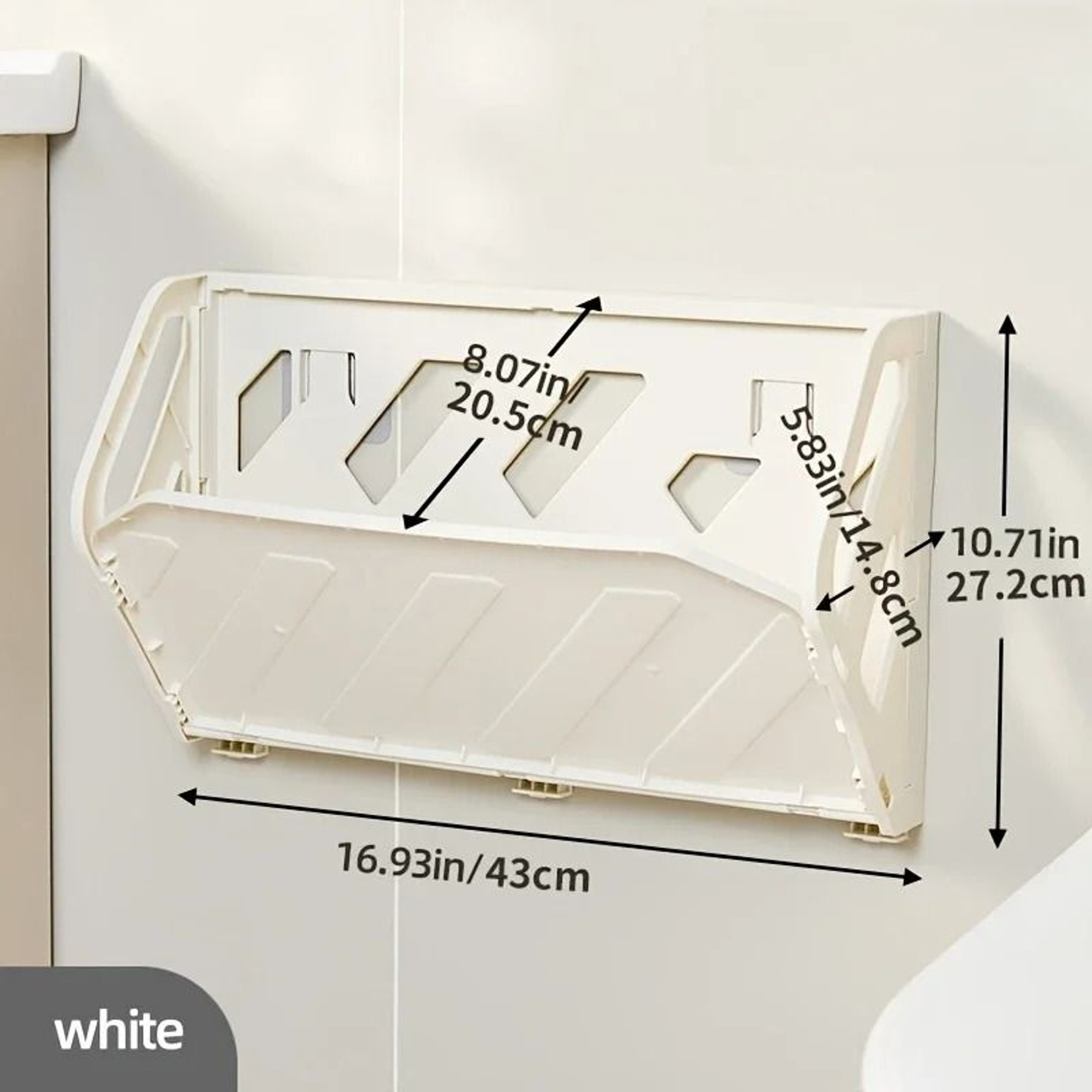Wall Mounted Foldable Shoe Rack With Hidden Storage Shelf 1