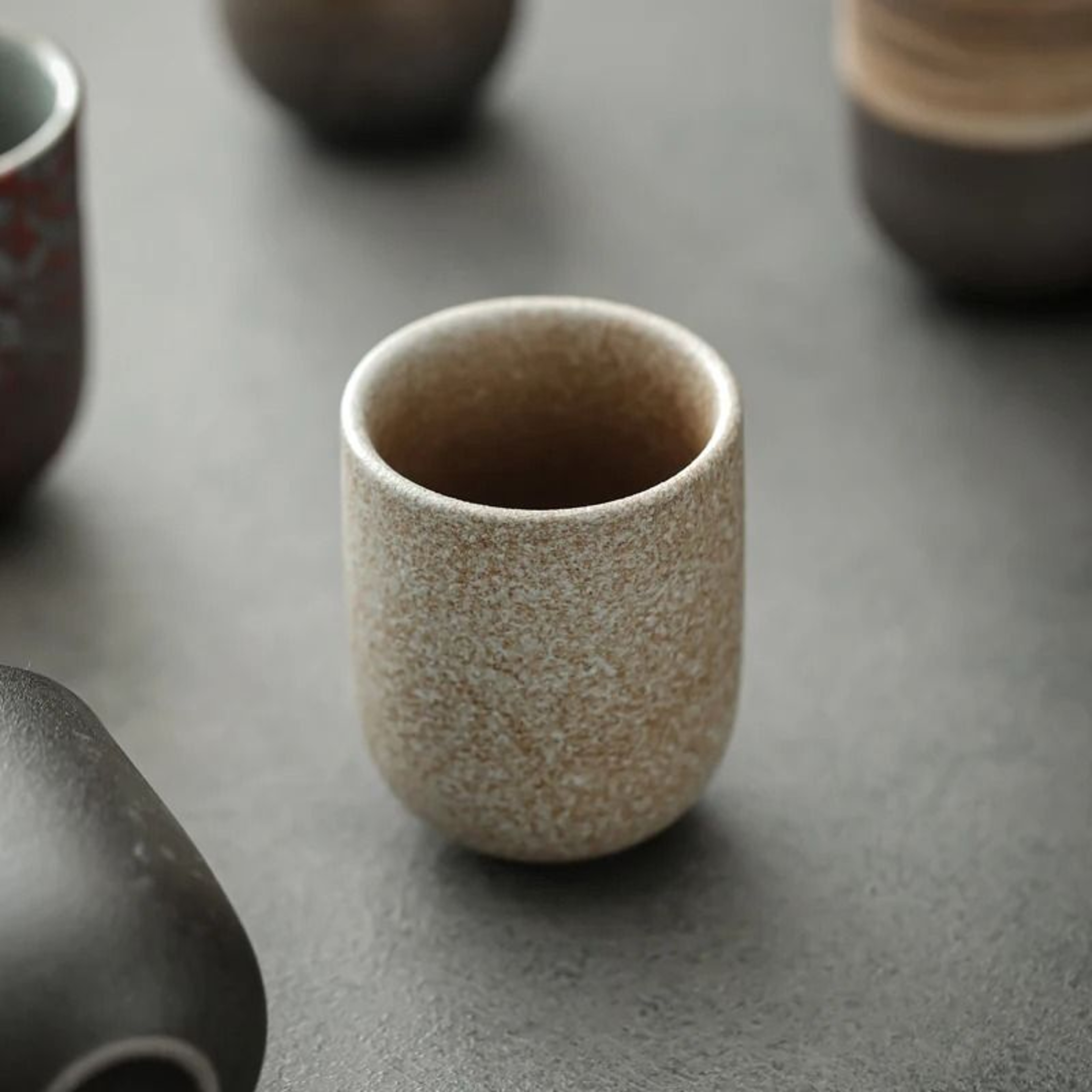 Vintage Japanese Stoneware 130ml Ceramic Tea Cup 8