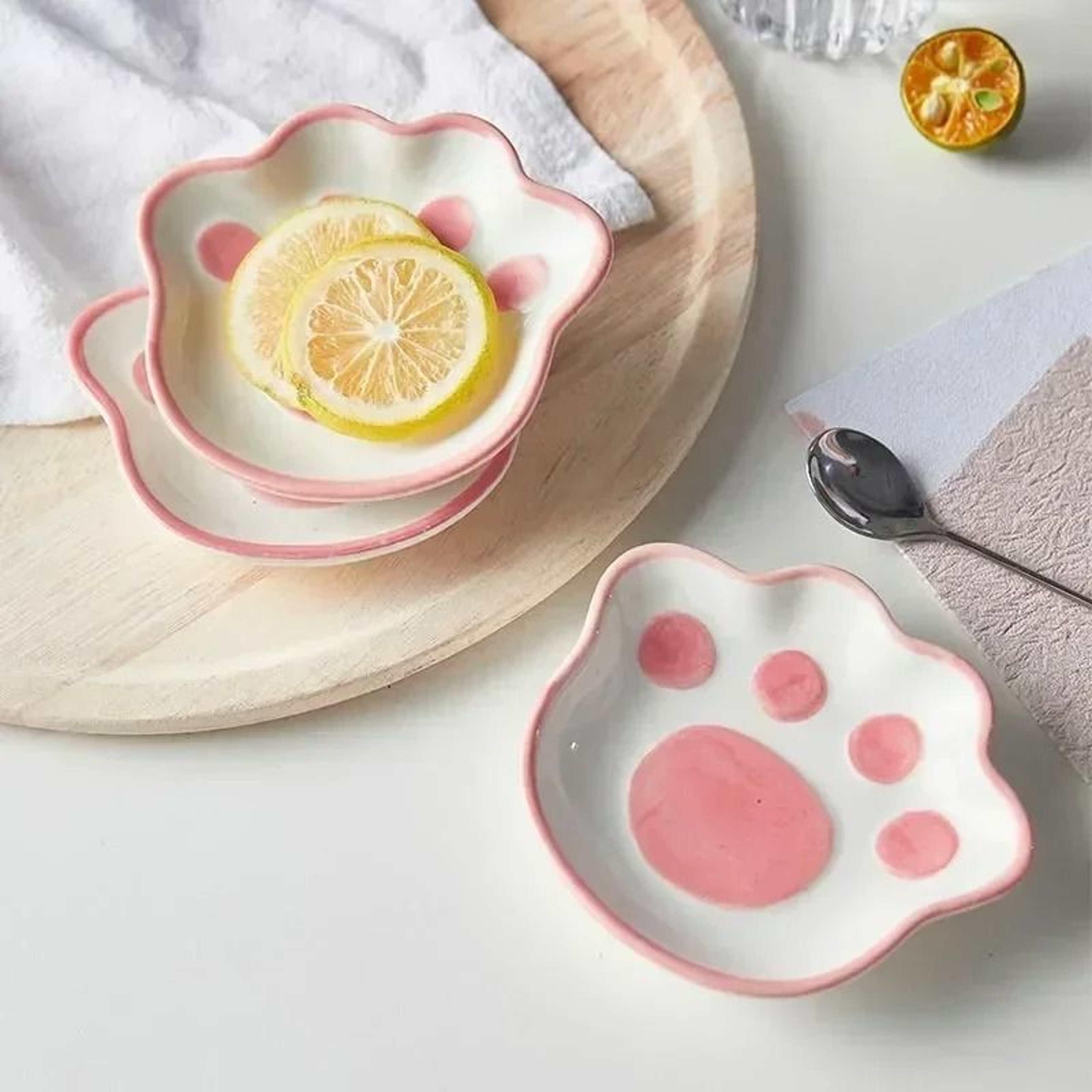 Japanese Cute Cat Paw Ceramic Sauce Dish Cartoon Seasoning Bowl 6