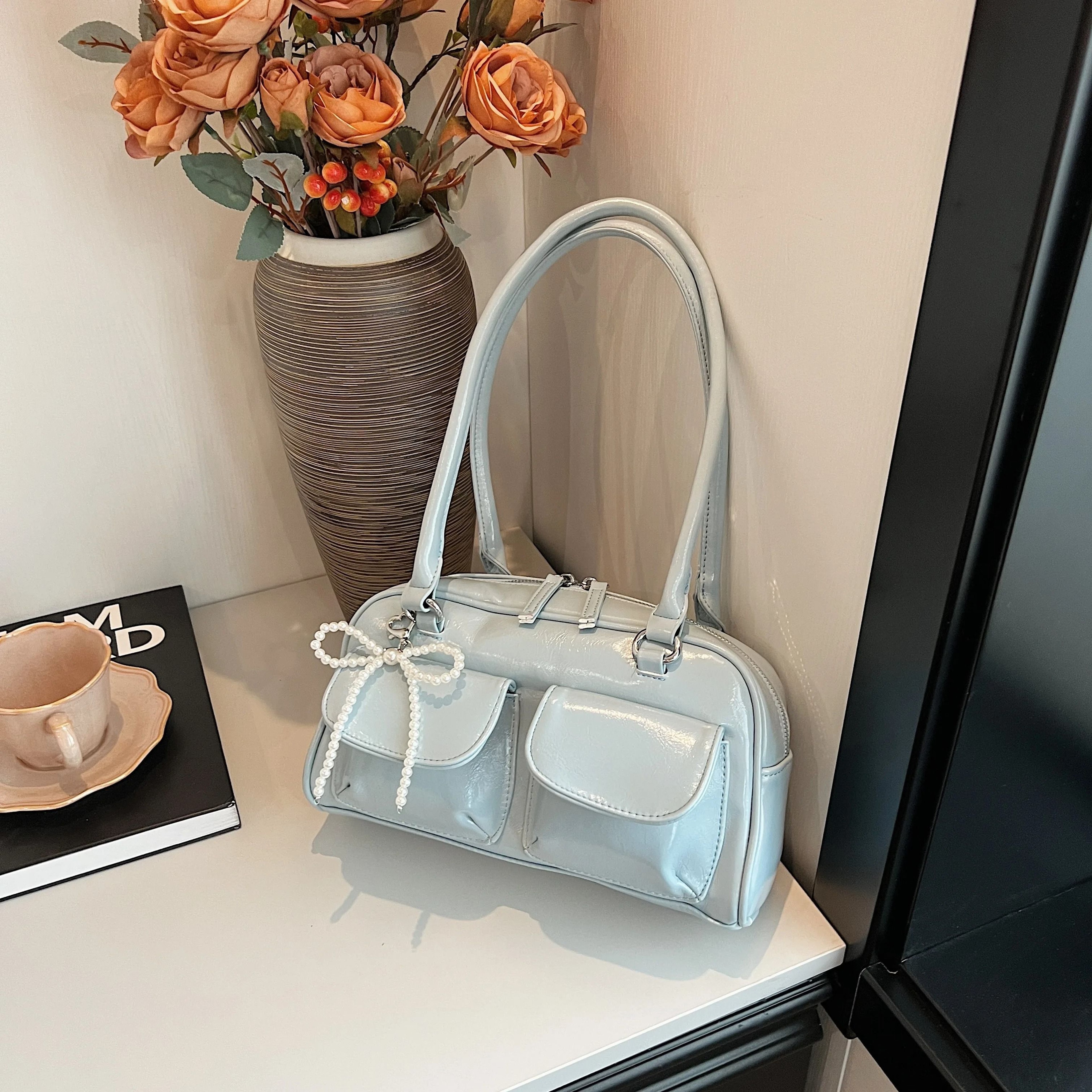 Korean Style Underarm Bow Shoulder Bag For Women 3