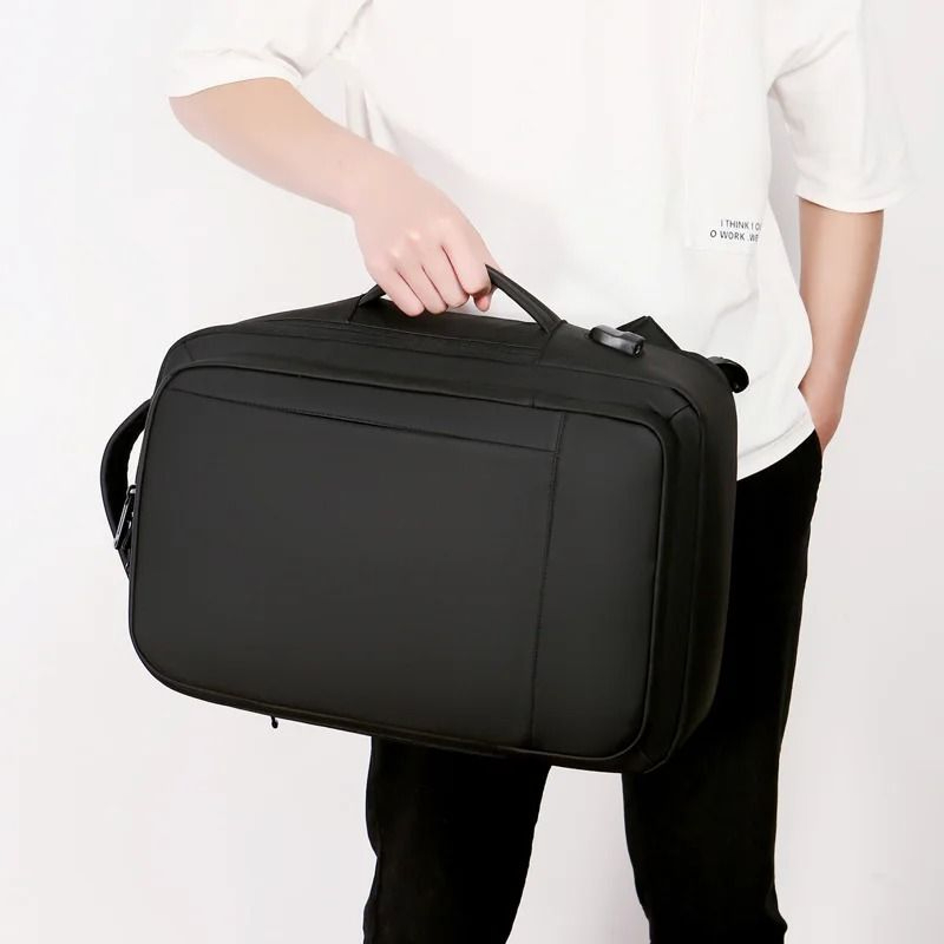 Expandable Waterproof Business Travel Backpack With USB Charging Port 4